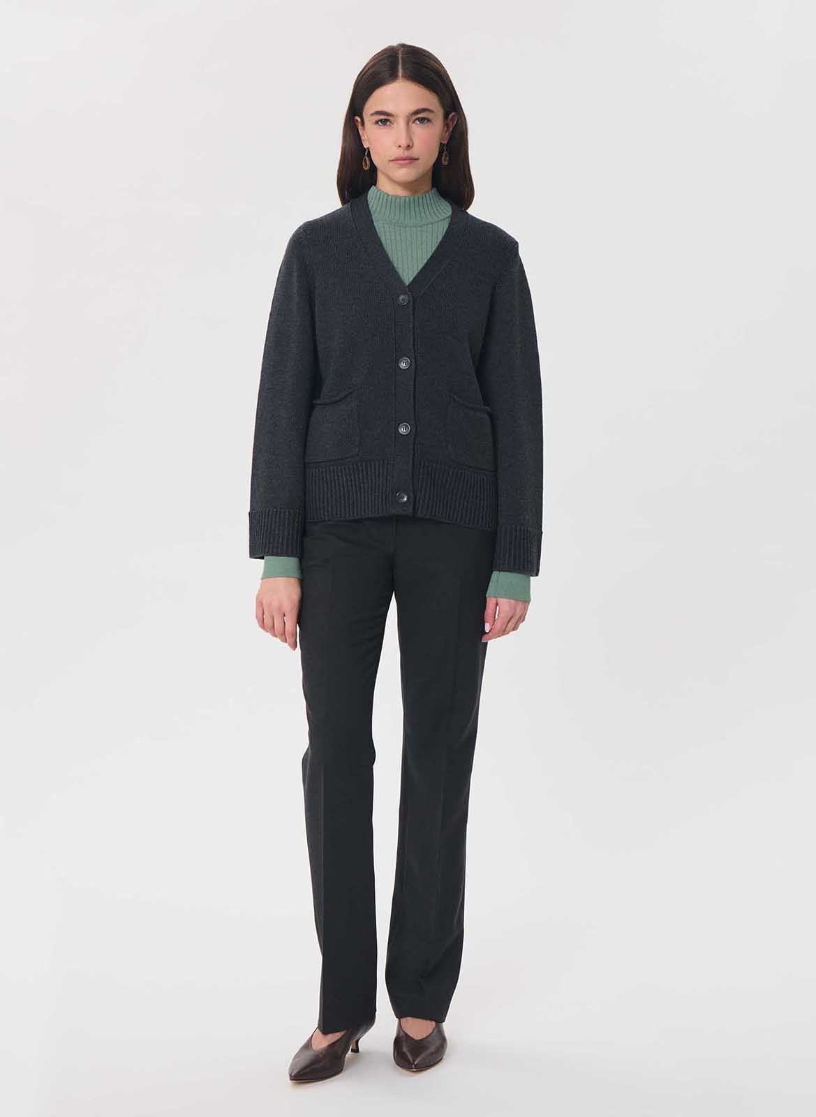 V-neck cardigan | Grey TARA JARMON Women
