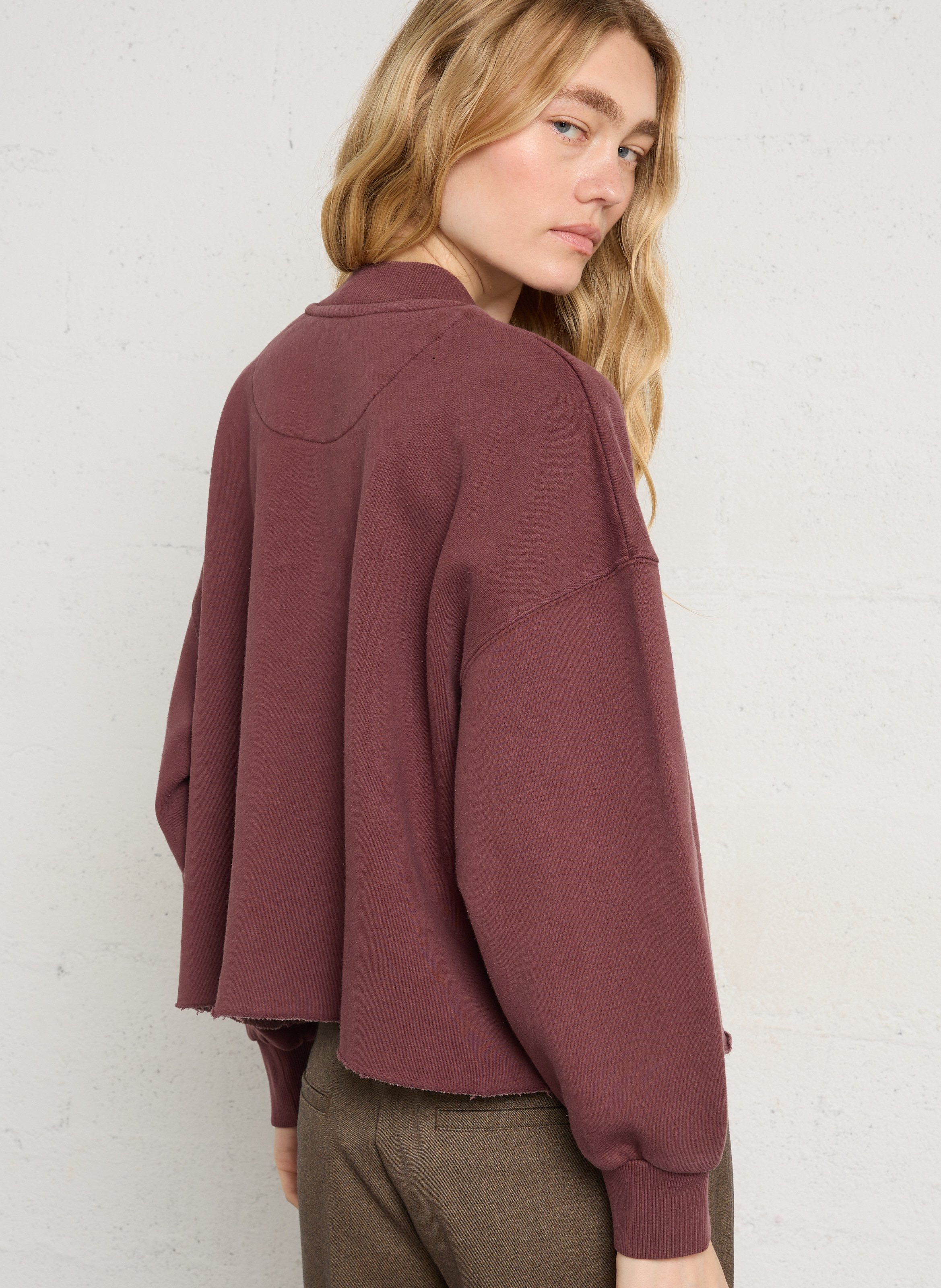 Sweat col rond en coton NEWTONE Violet