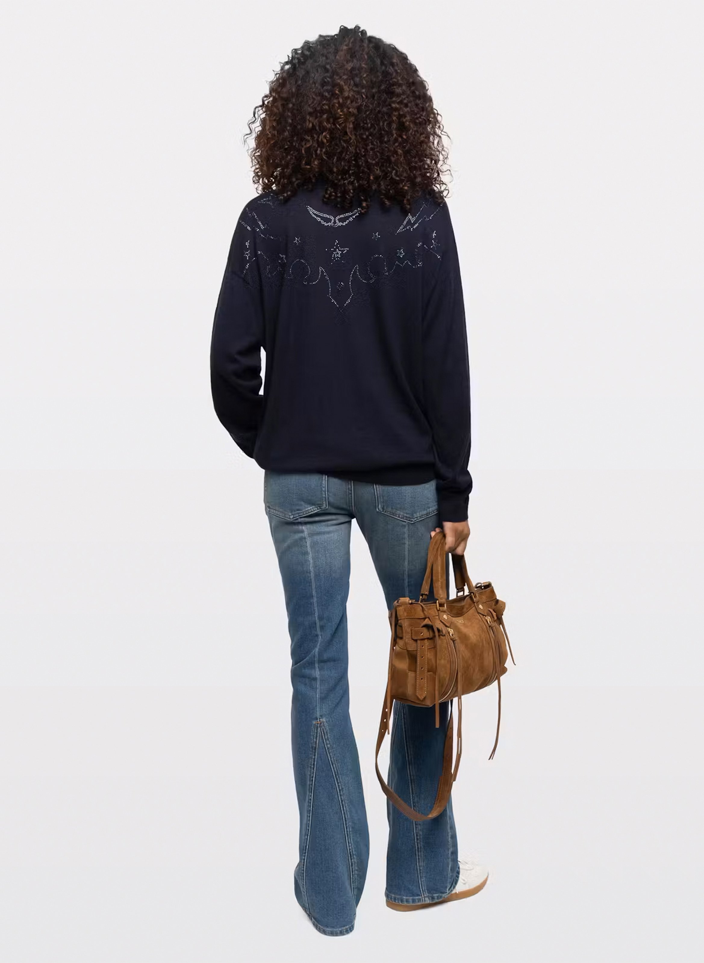 Pull ample à col v en cachemire ZADIG&VOLTAIRE Bleu