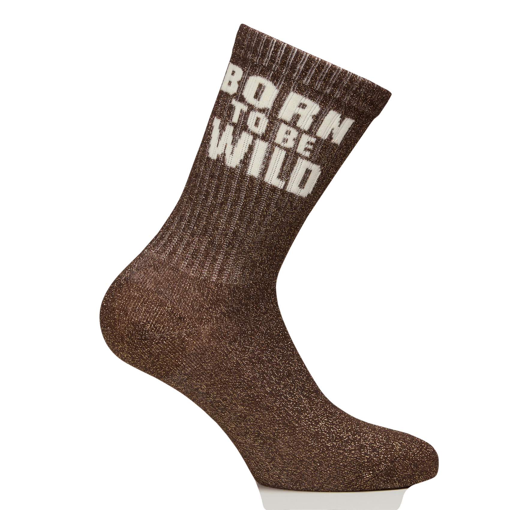 Socken aus Baumwoll-Mix mit Pailletten MKT Braun