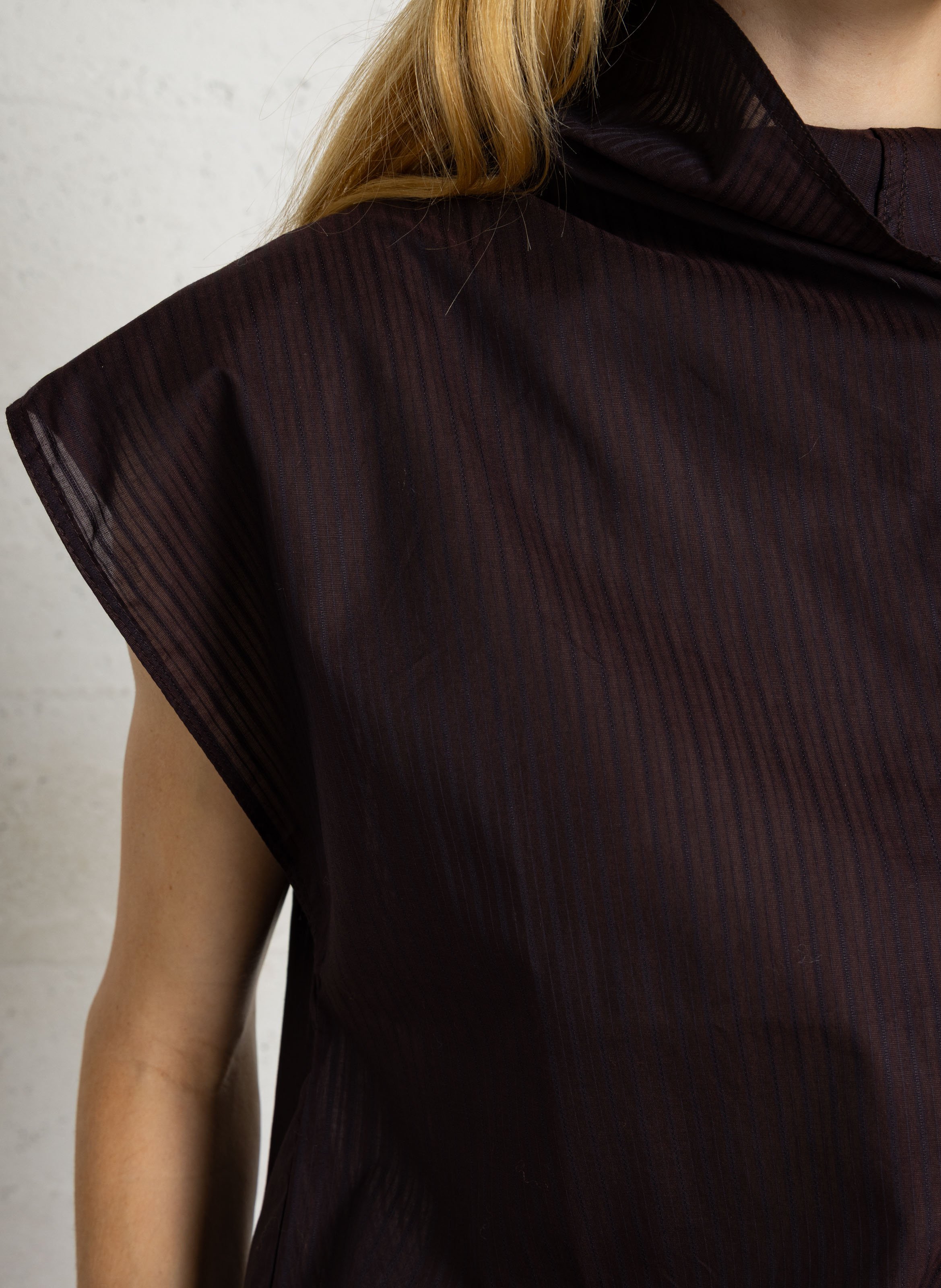 Short-sleeved cotton blouse SOEUR Brown