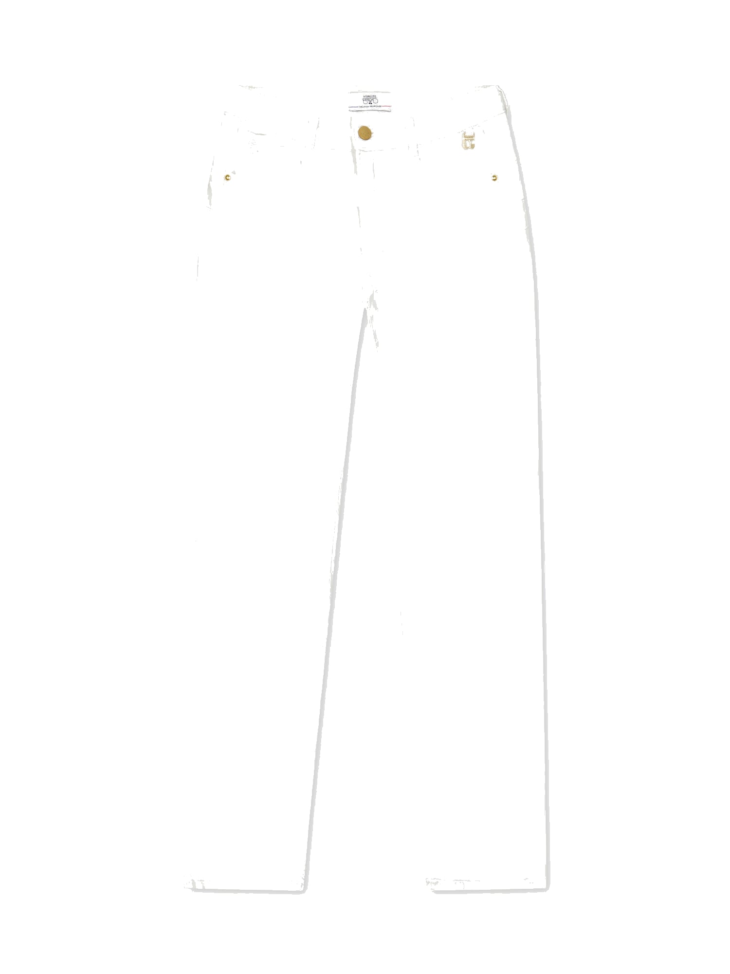 High-waisted straight-leg zip jeans LE TEMPS DES CERISES White
