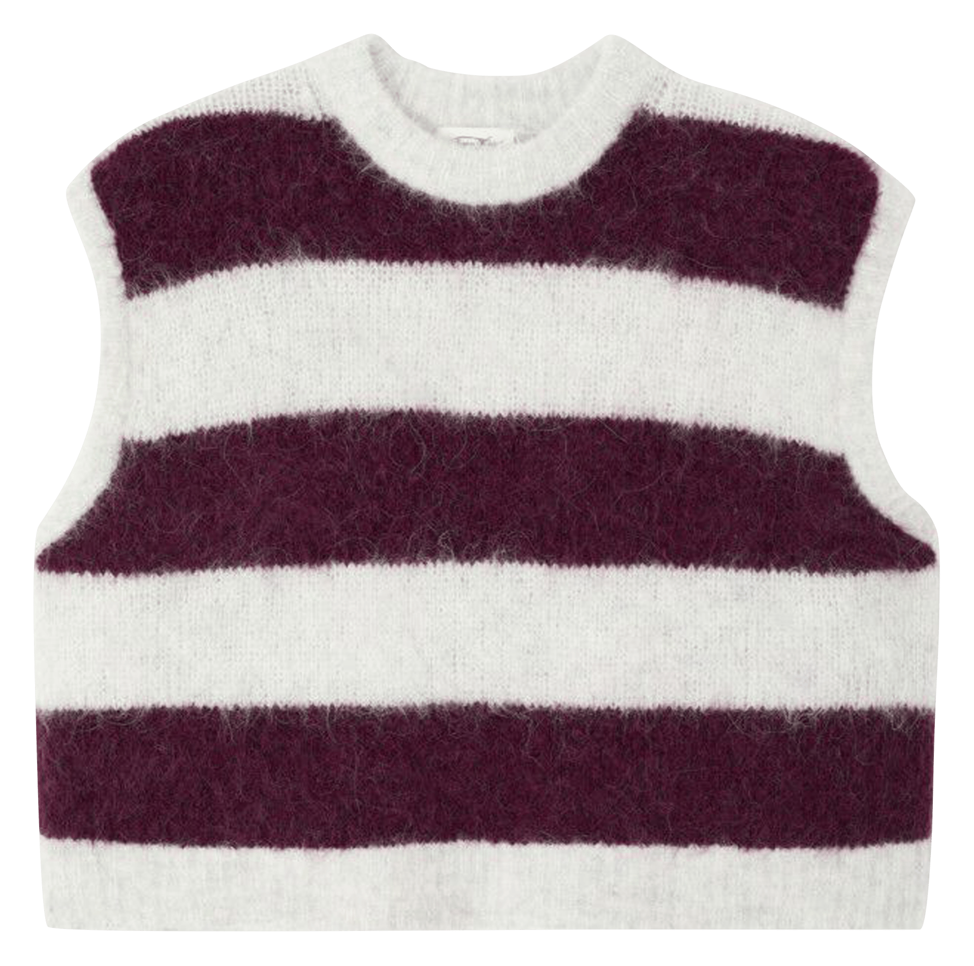 Pull ample col rond rayé en laine mélangée AMERICAN VINTAGE Violet