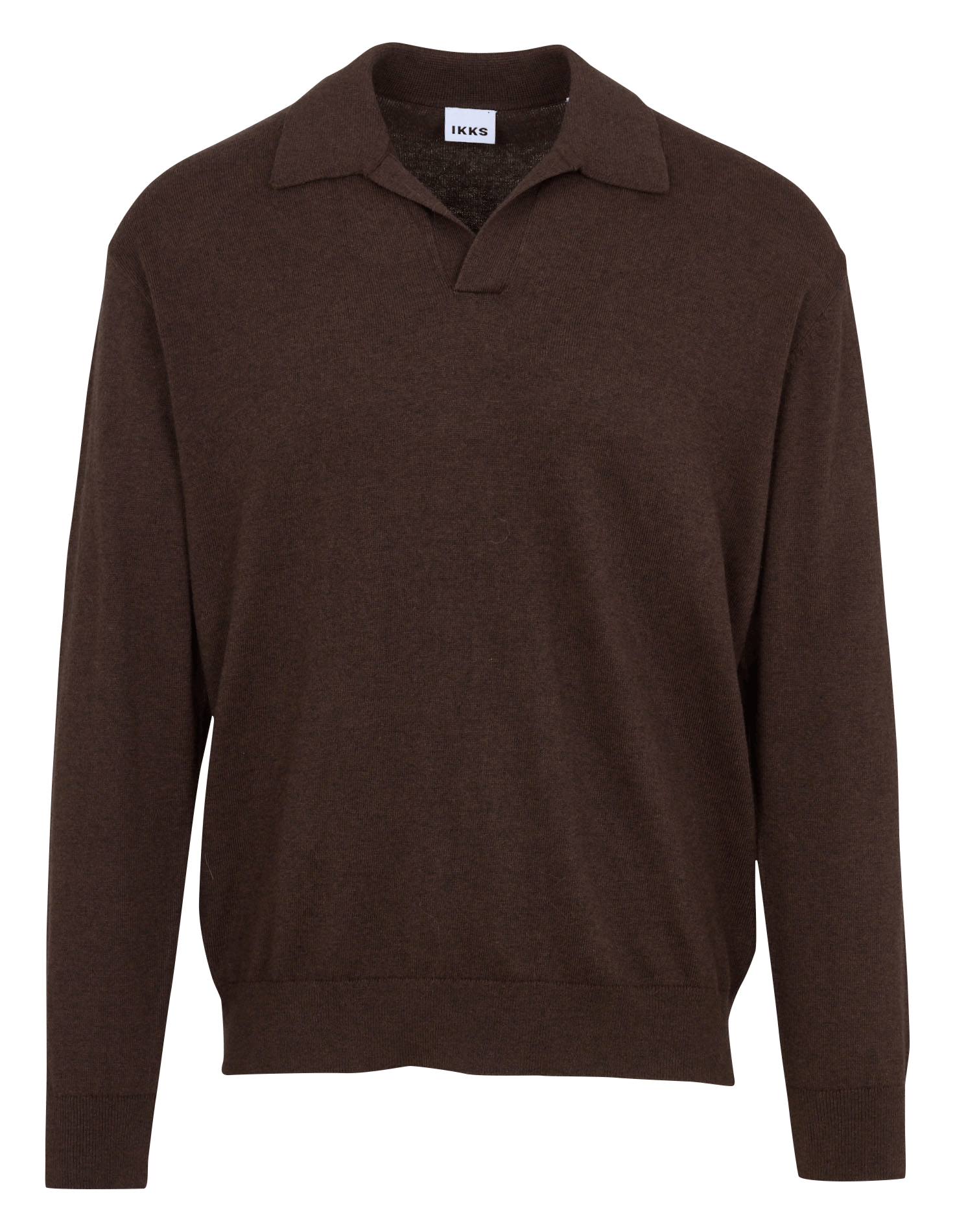 Pull droit en coton et cachemire IKKS Marron