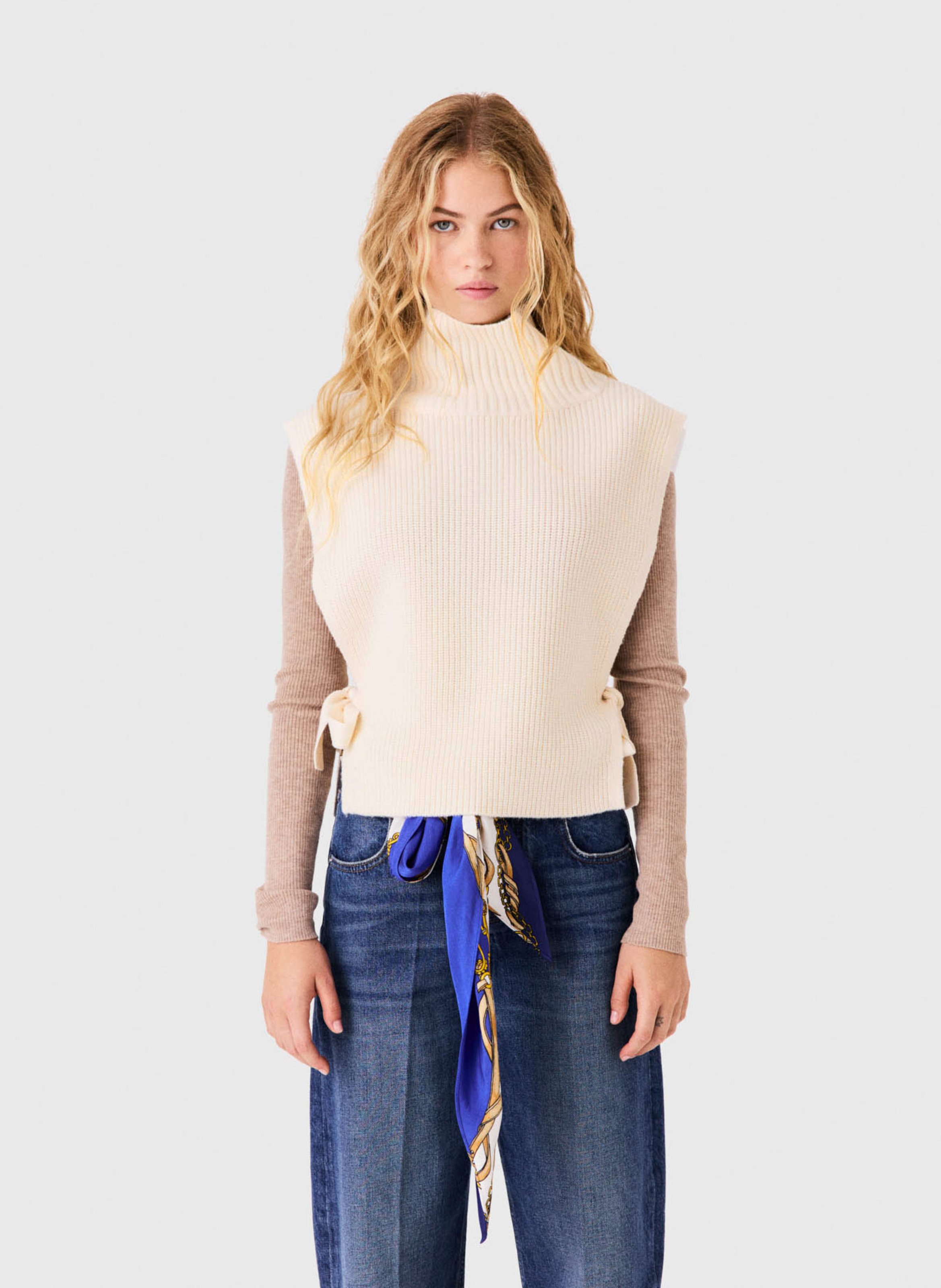 Gebreide tanktop MAJE Beige