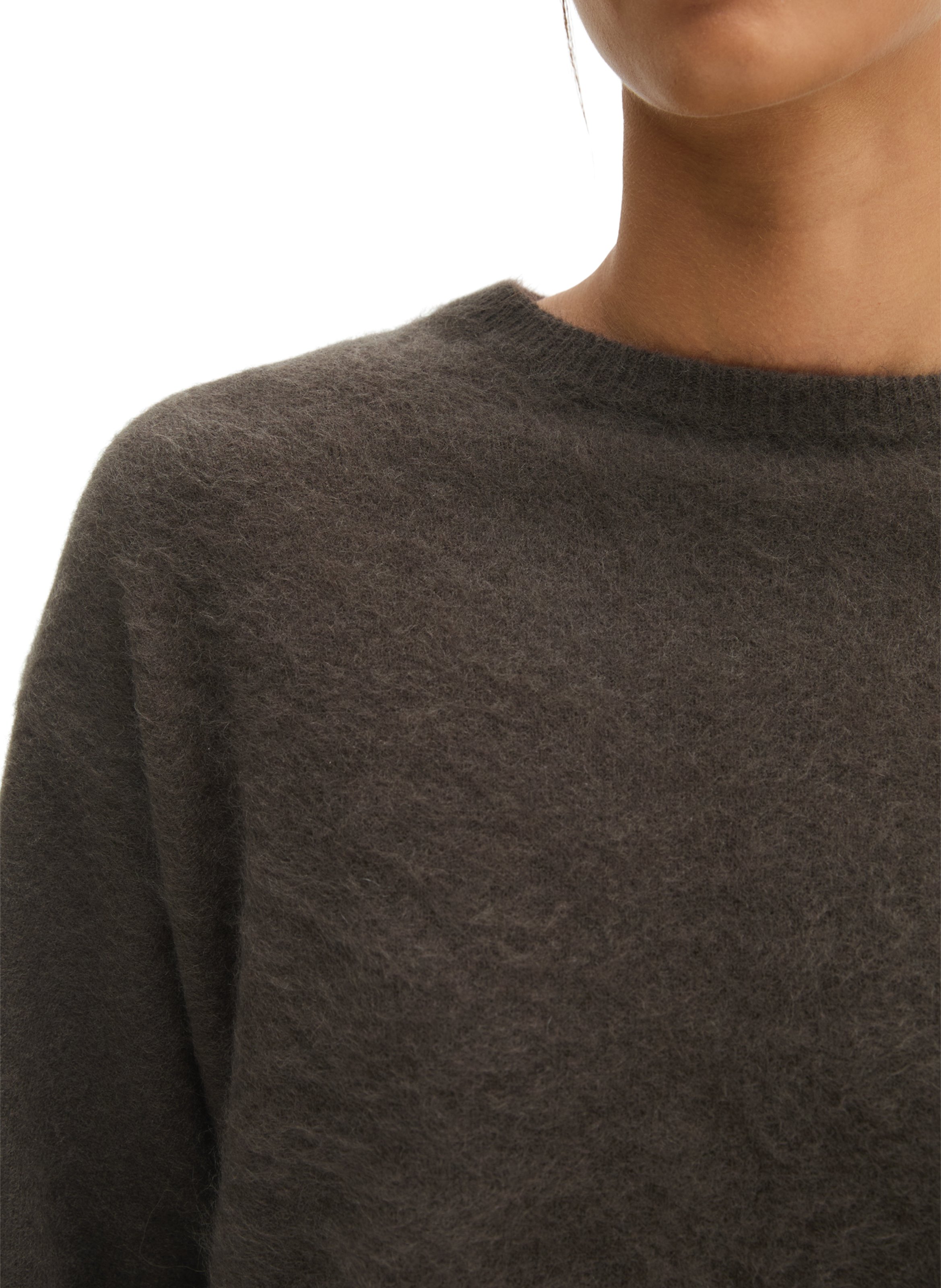Pull col rond en laine mélangée MARC O'POLO Marron