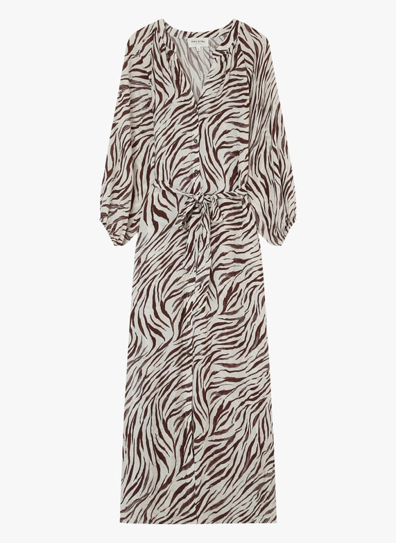 Robe Longue Robe Mila Mango Manches Longues Robe Imprimé Serpent