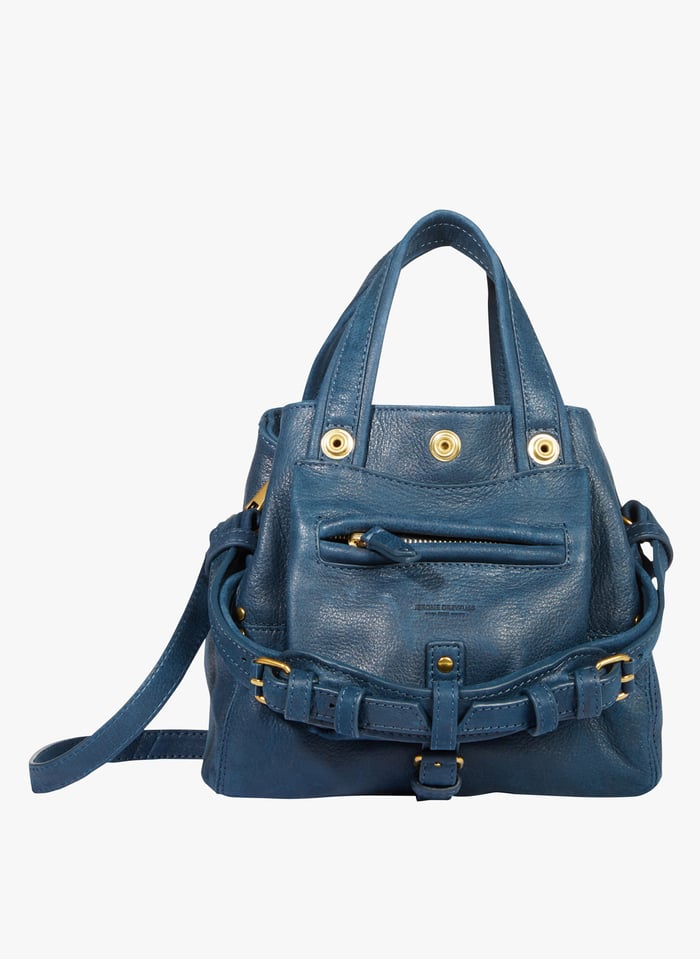 Mini Leather Handbag With Shoulder Strap Noircie Night Blue Jerome