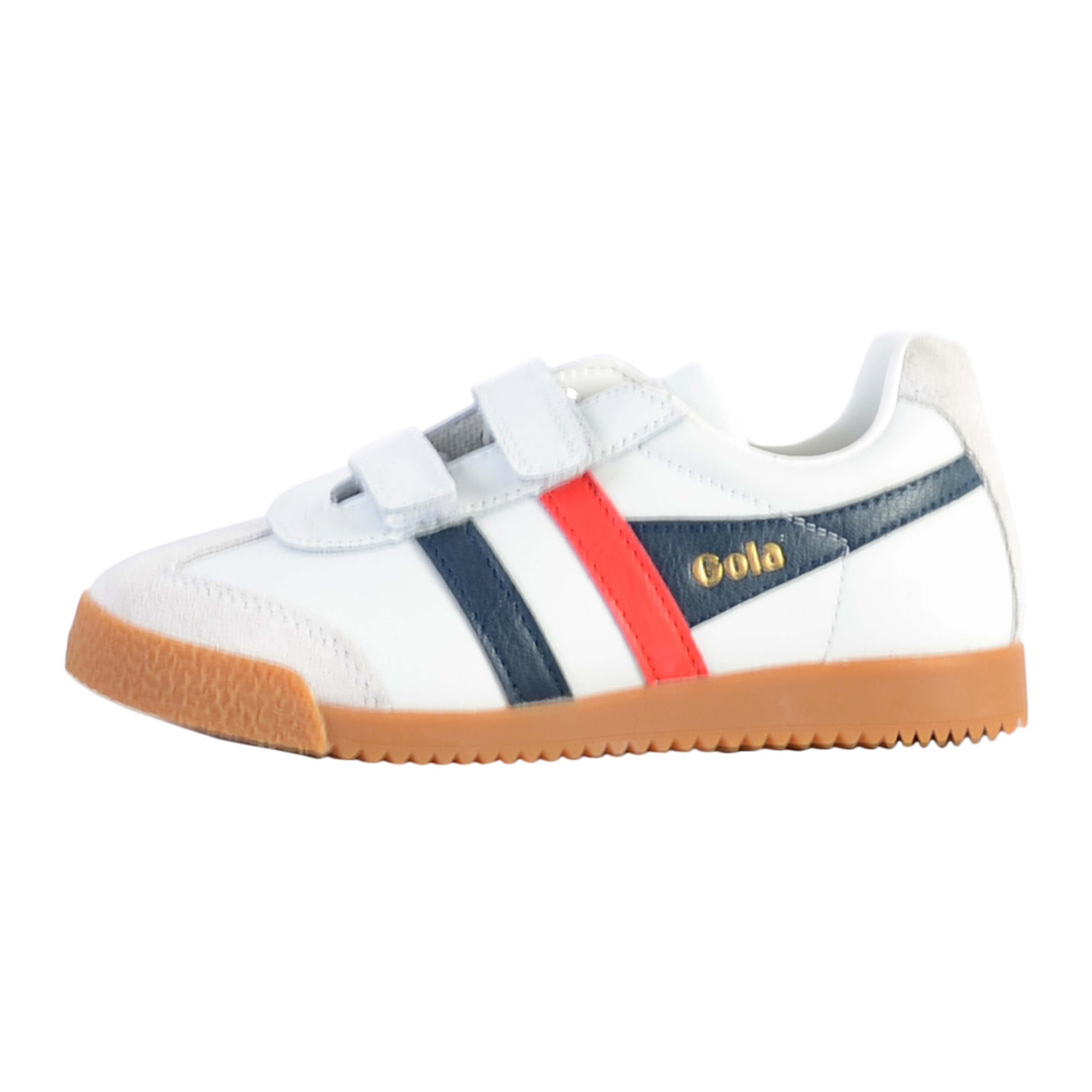 Children's leather sneakers - Harrier leather strap GOLA White