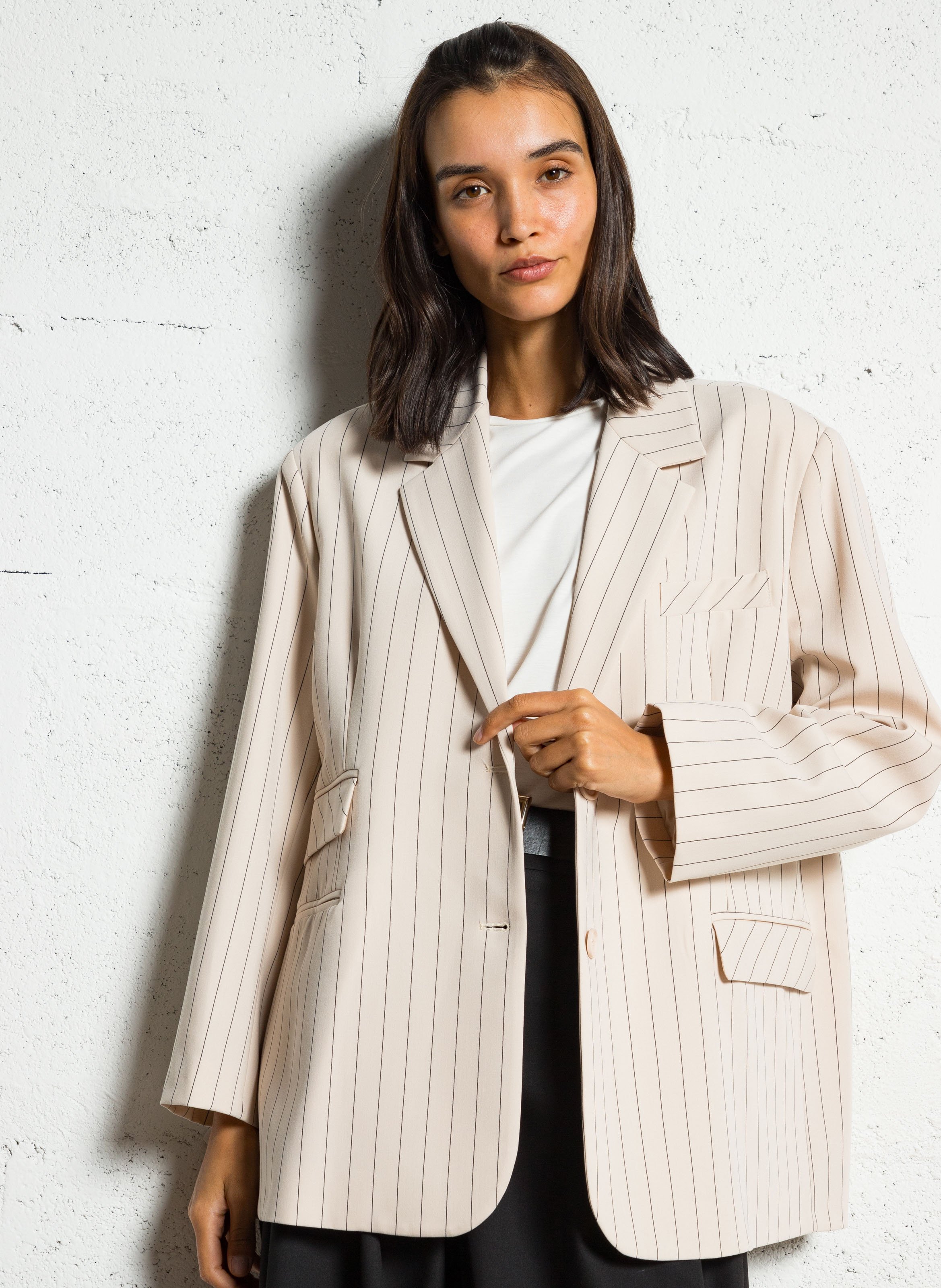 Striped suit jacket IMPERIAL Beige