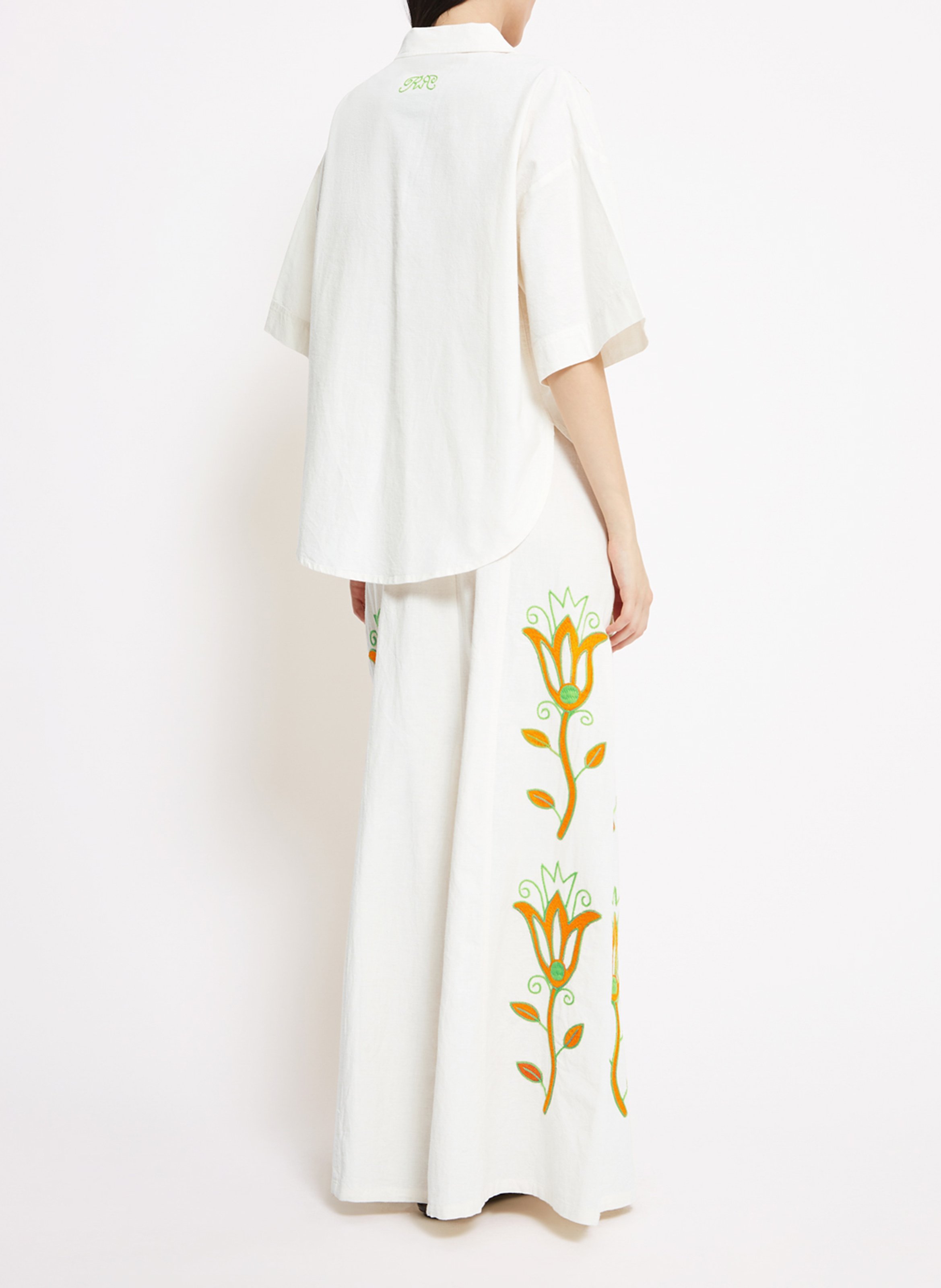 Chemise oversize en coton brodé ROSEANNA Beige