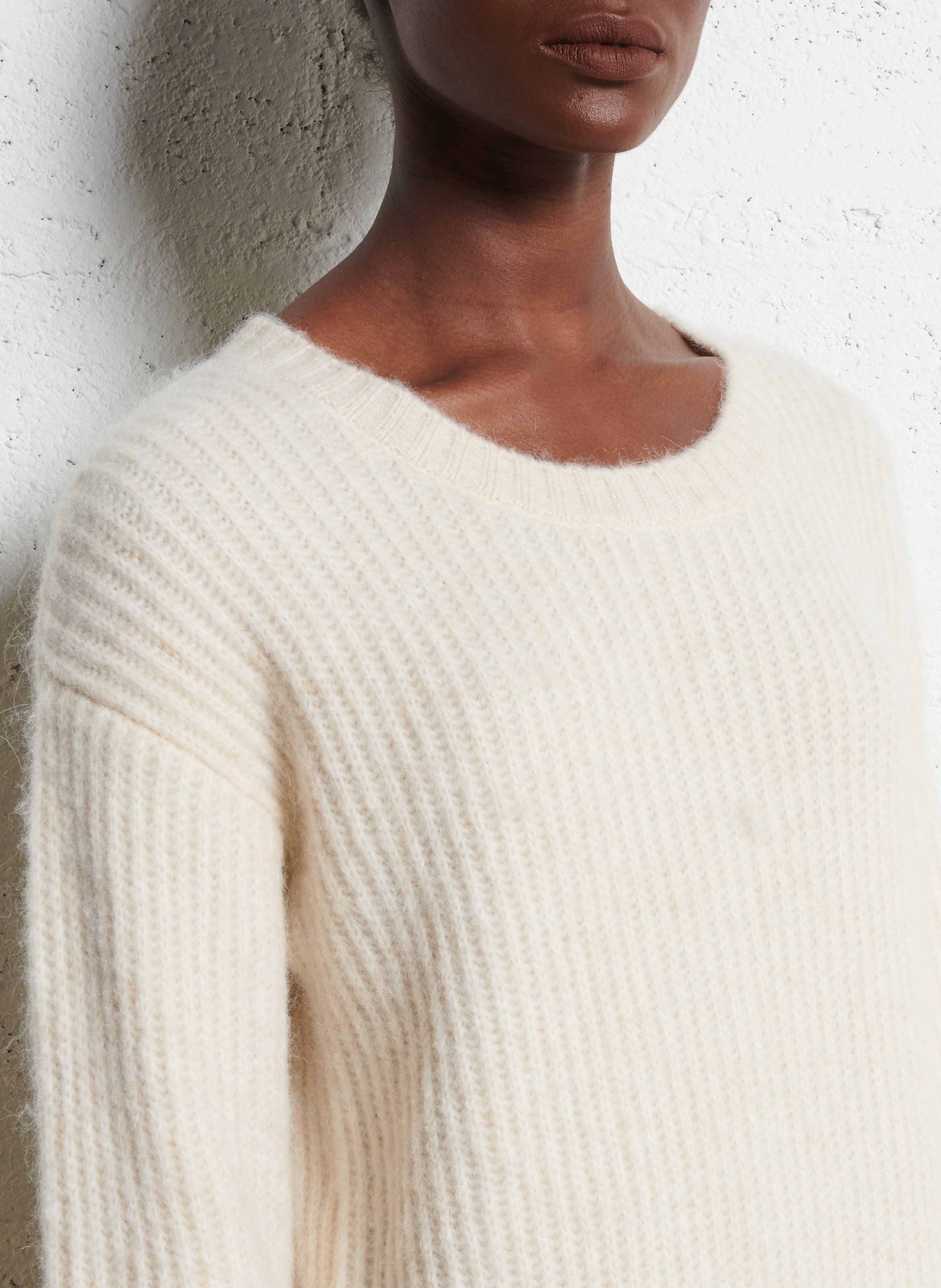 Robe courte col rond ONE STEP White