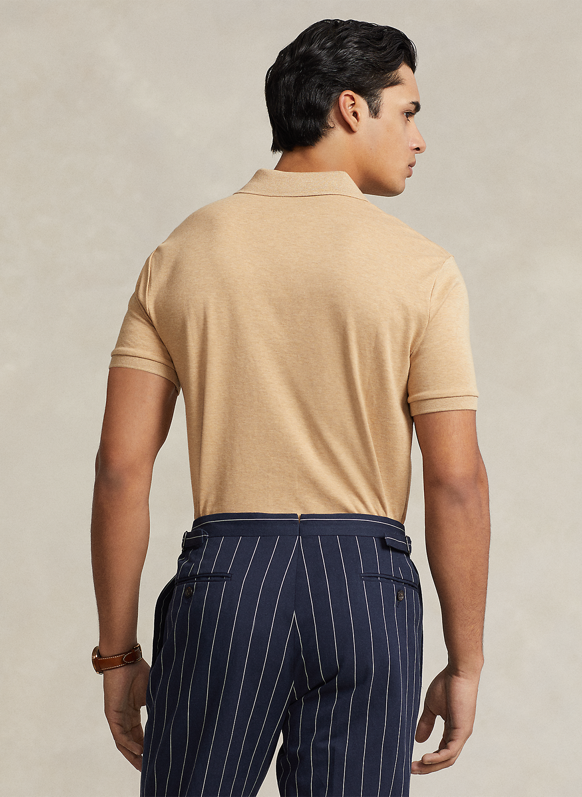 Baumwoll-Poloshirt - tailliert, kurzärmlig POLO RALPH LAUREN Beige
