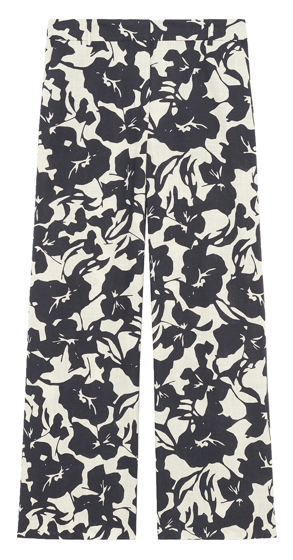 Pantalon large à imprimé floral CAROLL Blanc