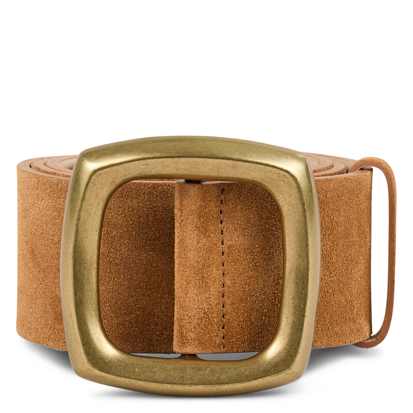 Leren ceintuur met vierkante gesp BA&SH Bruin