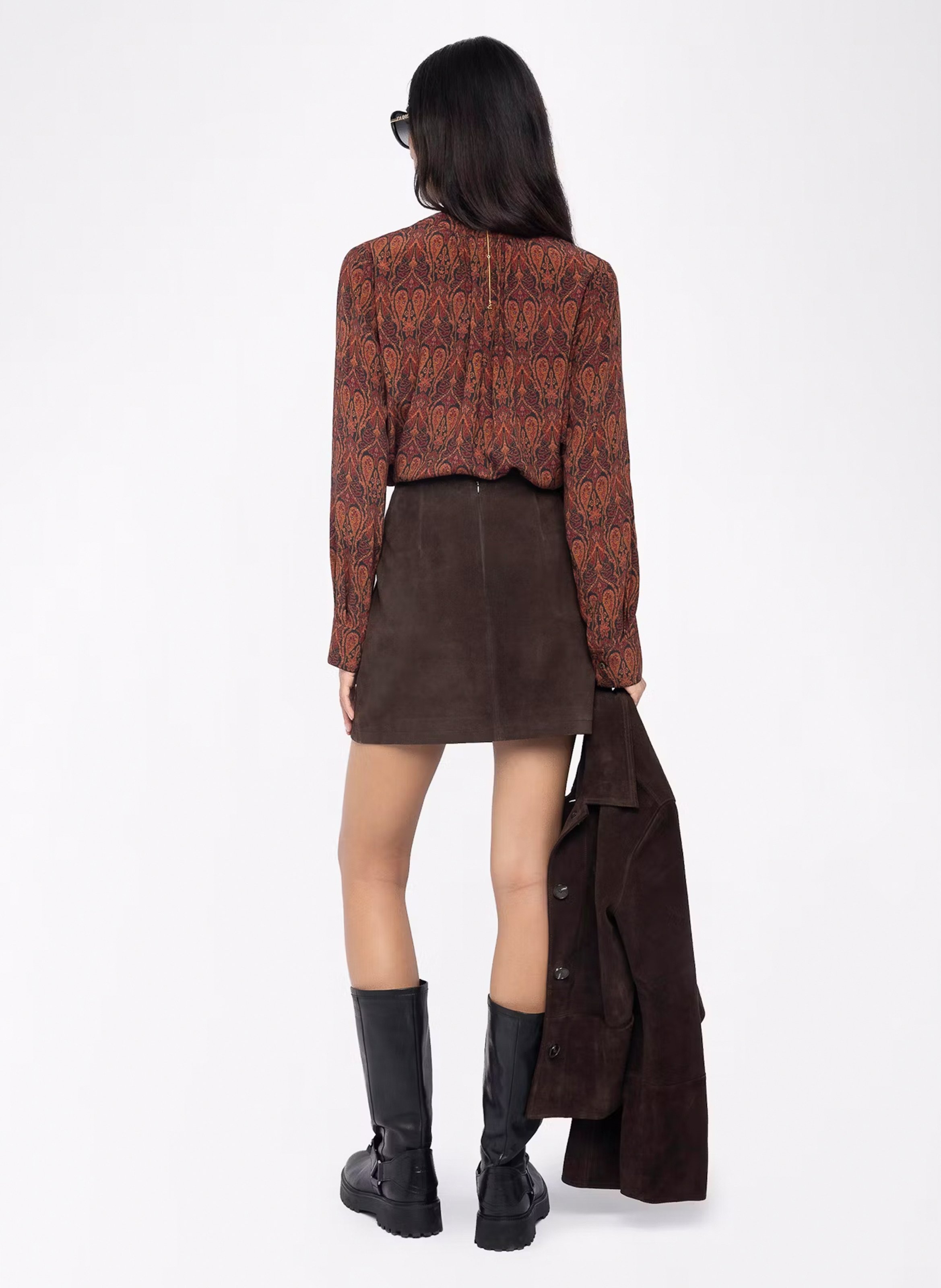 Blouse col tunisien imprimée ZADIG&VOLTAIRE Noir