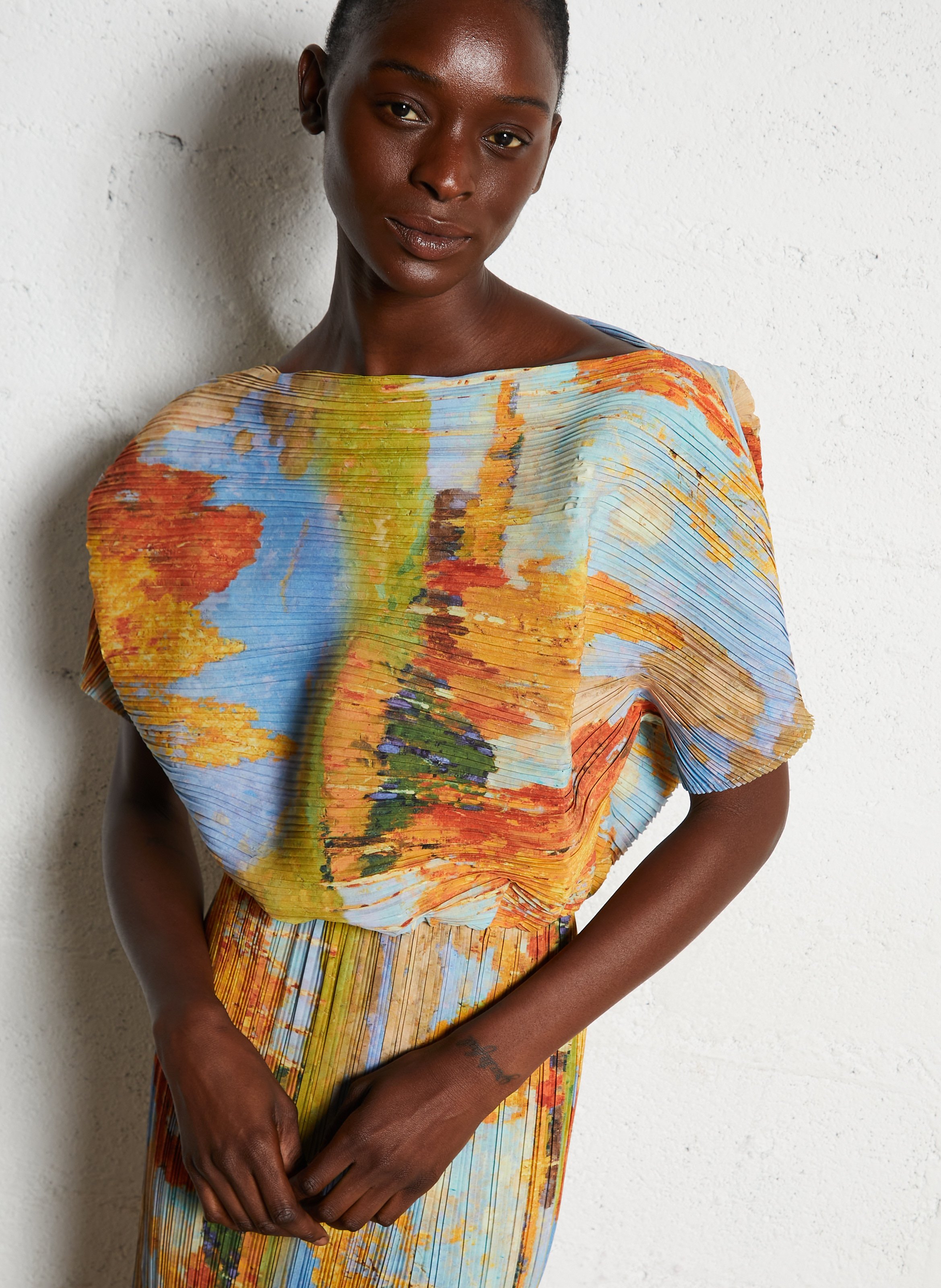 Robe longue élastiquée à motif NEVER FULLY DRESSED Multicolore