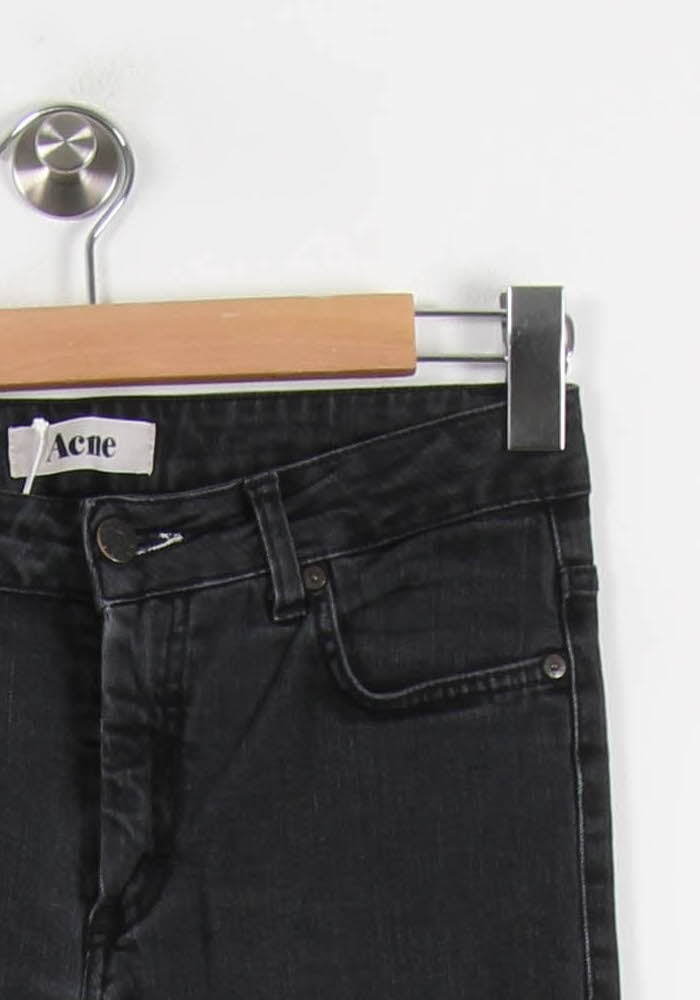 Cropped slim jeans with studs ACNE STUDIOS - Seconde Main Grey
