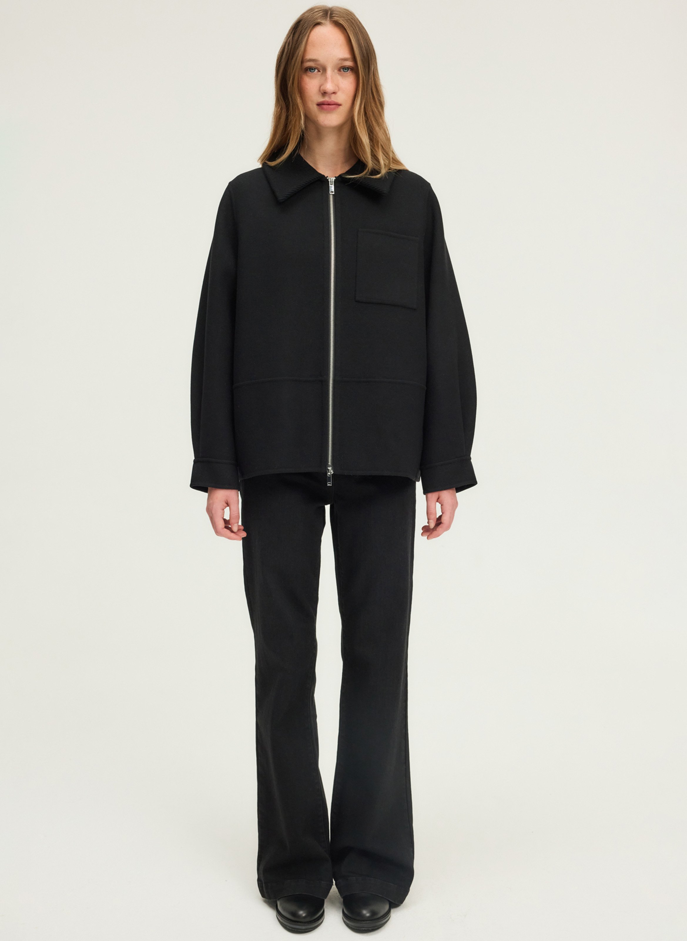 Classic-collar wool coat PABLO Black