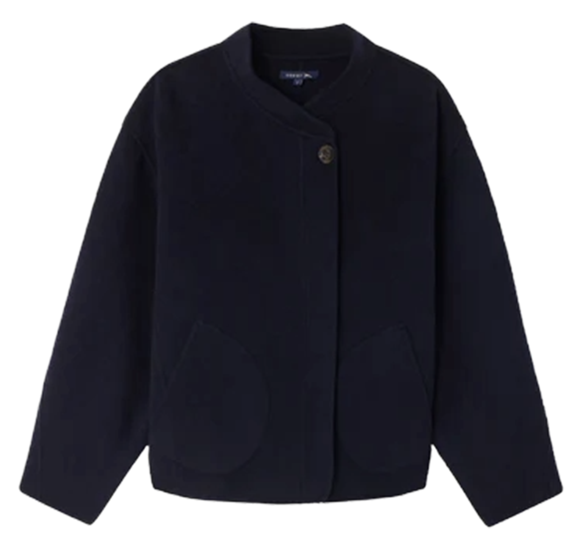 Manteau col rond en laine mélangée  SOEUR Bleu