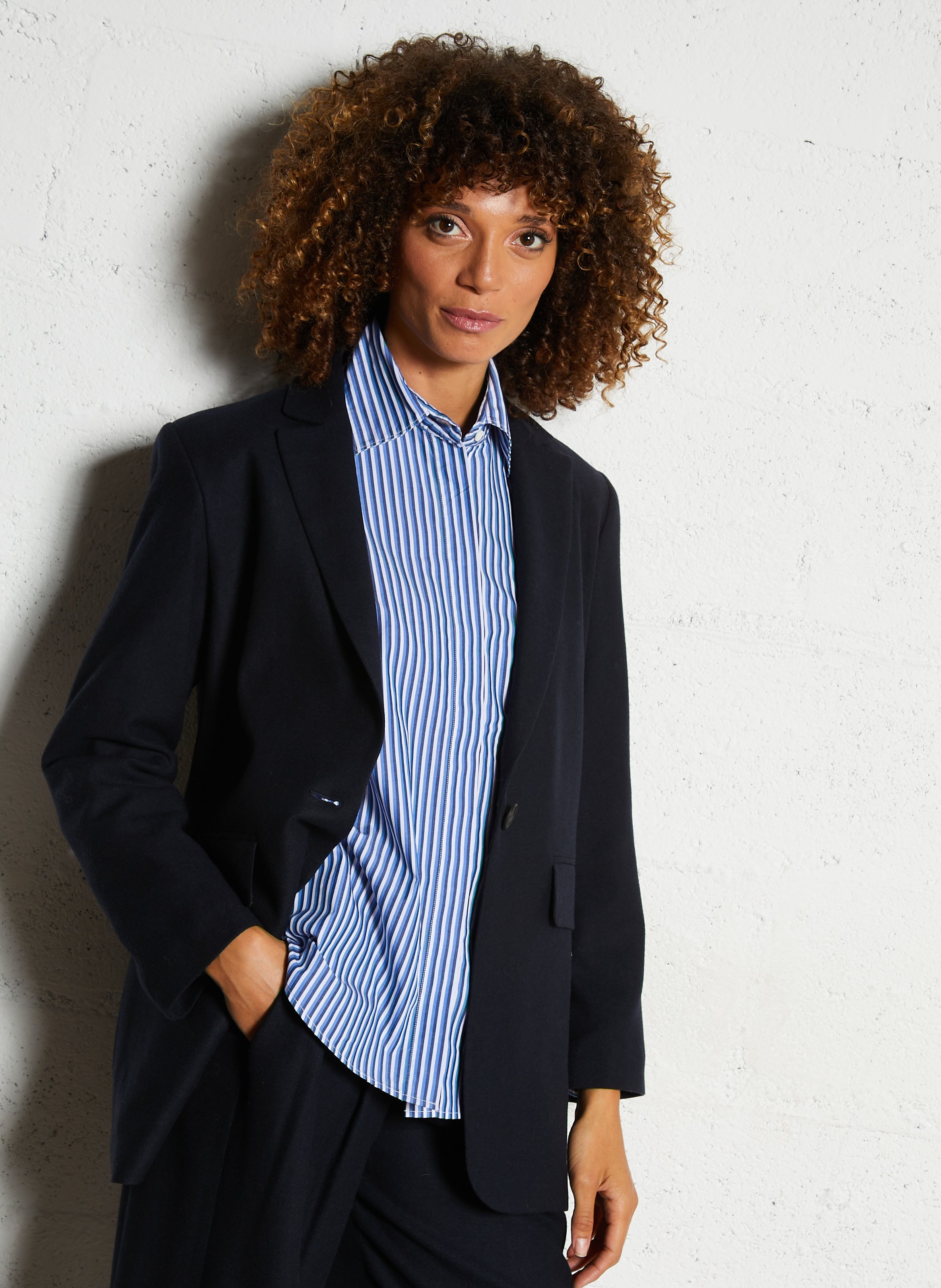 Veste droite col tailleur  DIEGA Bleu