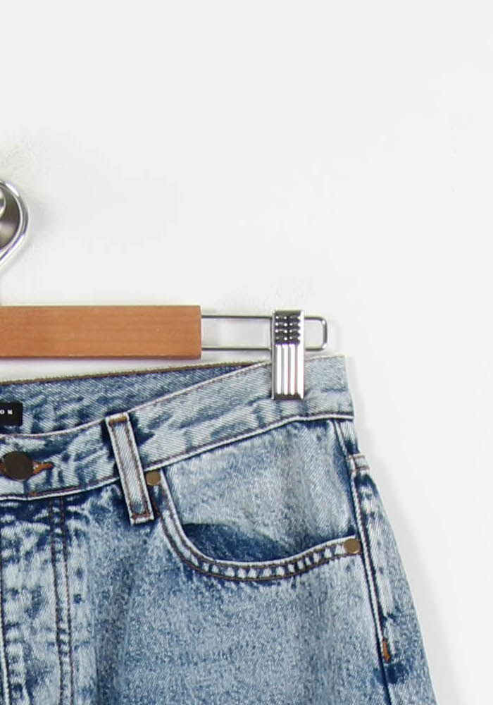 Cropped slim jeans with studs TARA JARMON - Seconde Main Blue