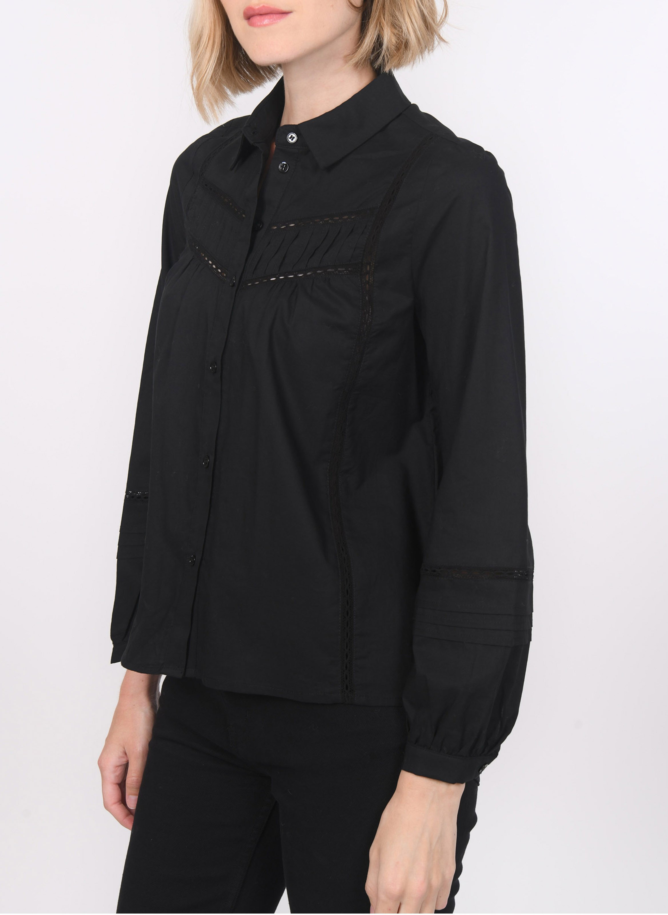 Chemise col classique manches contrastantes en coton KOOKAI Black