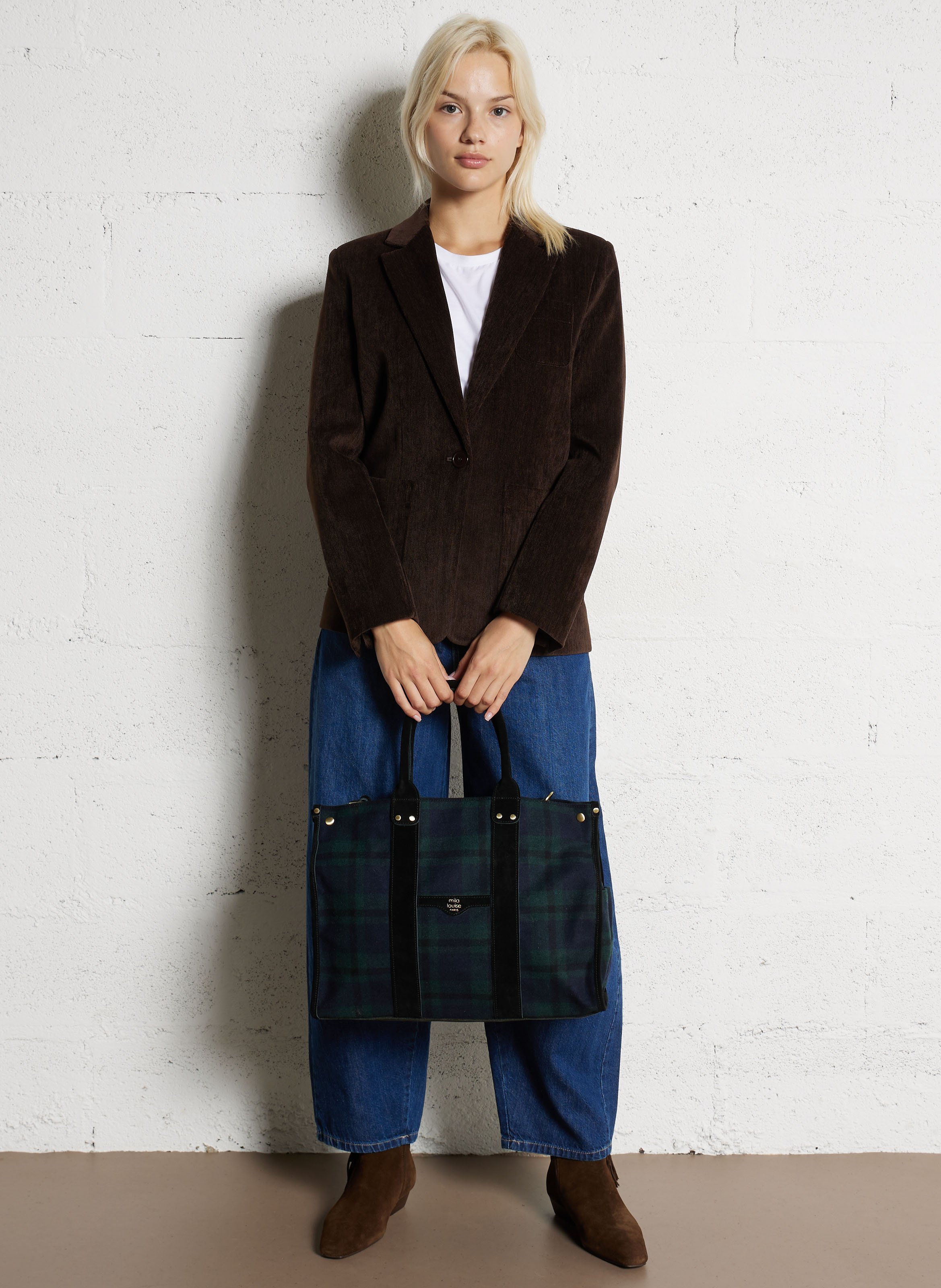 Leren shopper MILA LOUISE Blauw