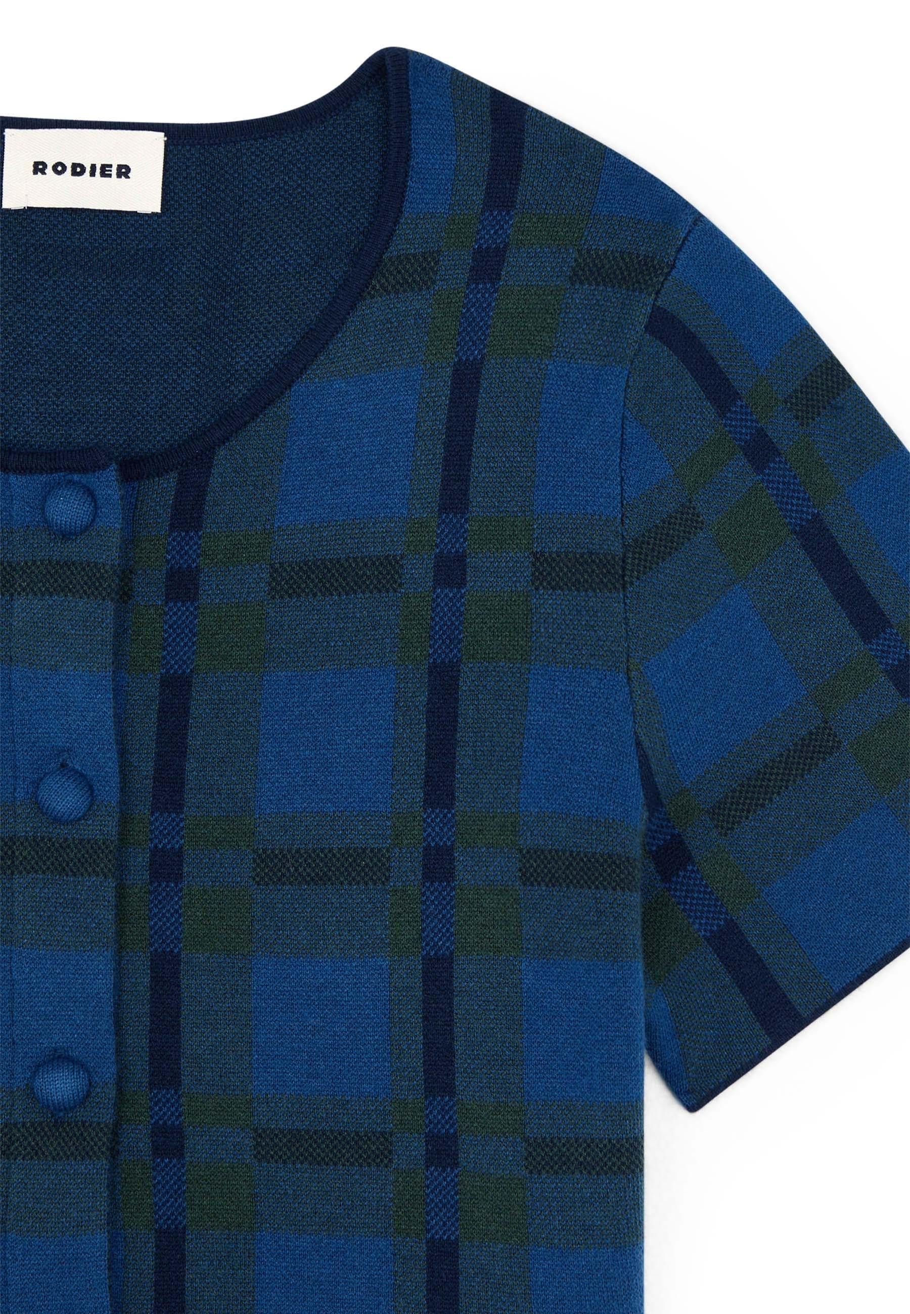 Short checkered knit shirt RODIER Blue