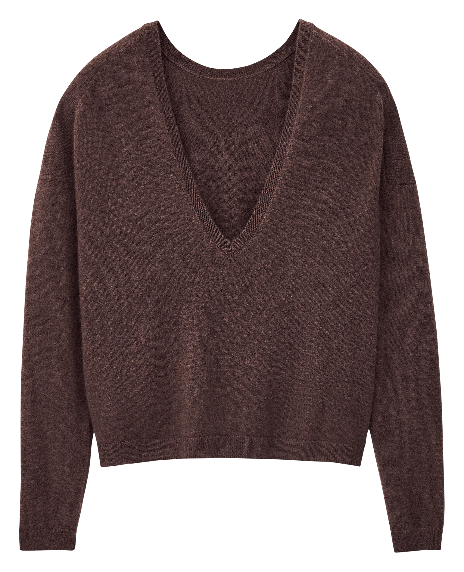 Kasjmier trui met V-hals BA&SH Bruin