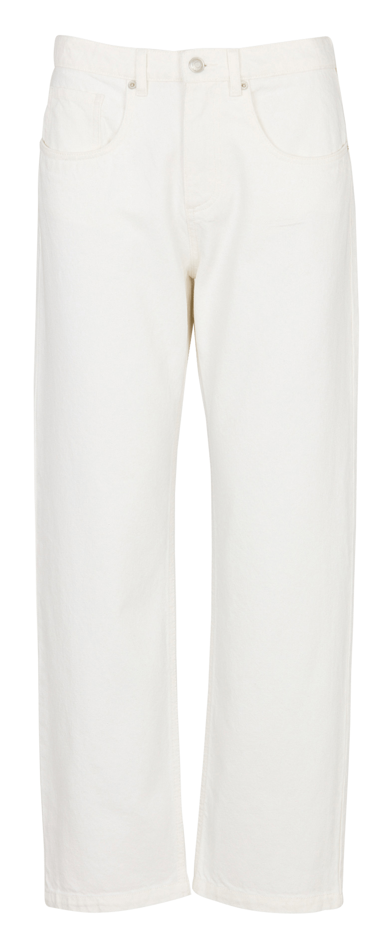 Jean droit taille haute en coton IKKS Blanc