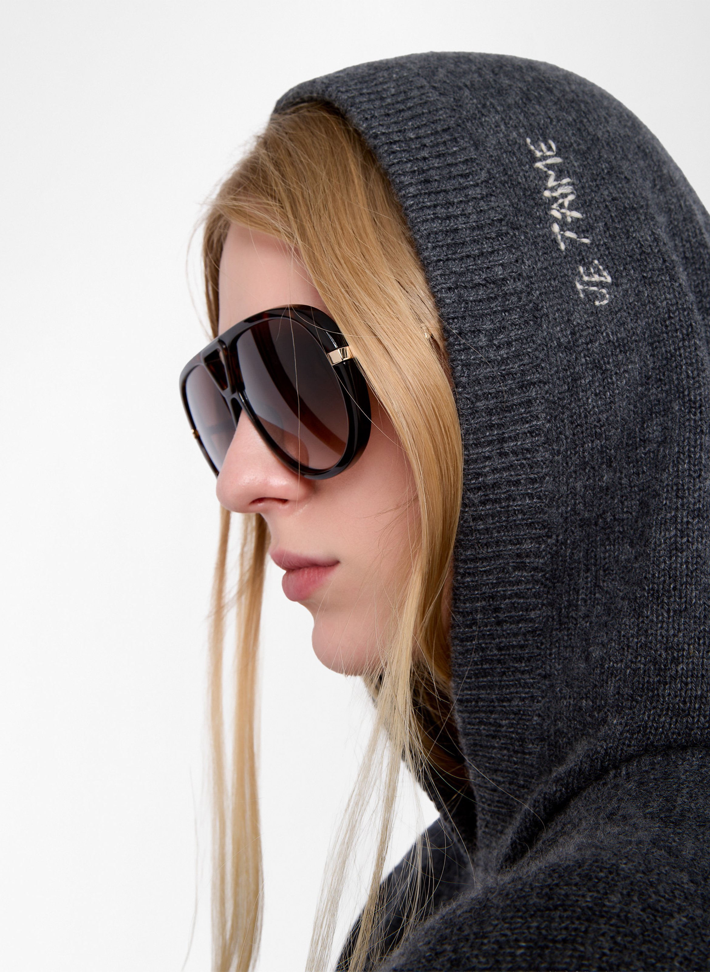 Kapuzenpullover aus Kaschmirstrick ZADIG&VOLTAIRE Grau