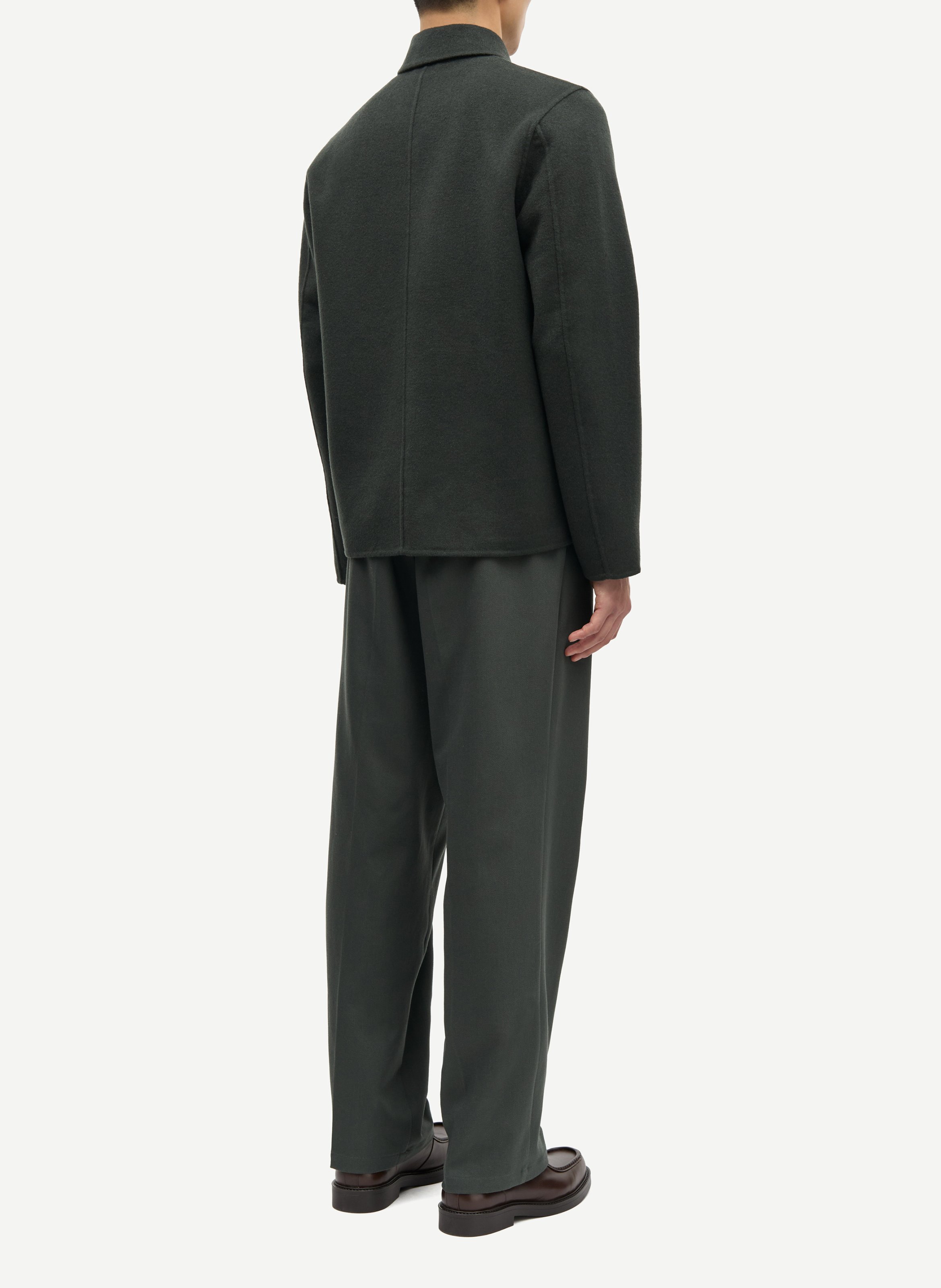 Classic-collar wool-blend jacket SAMSOE SAMSOE Green