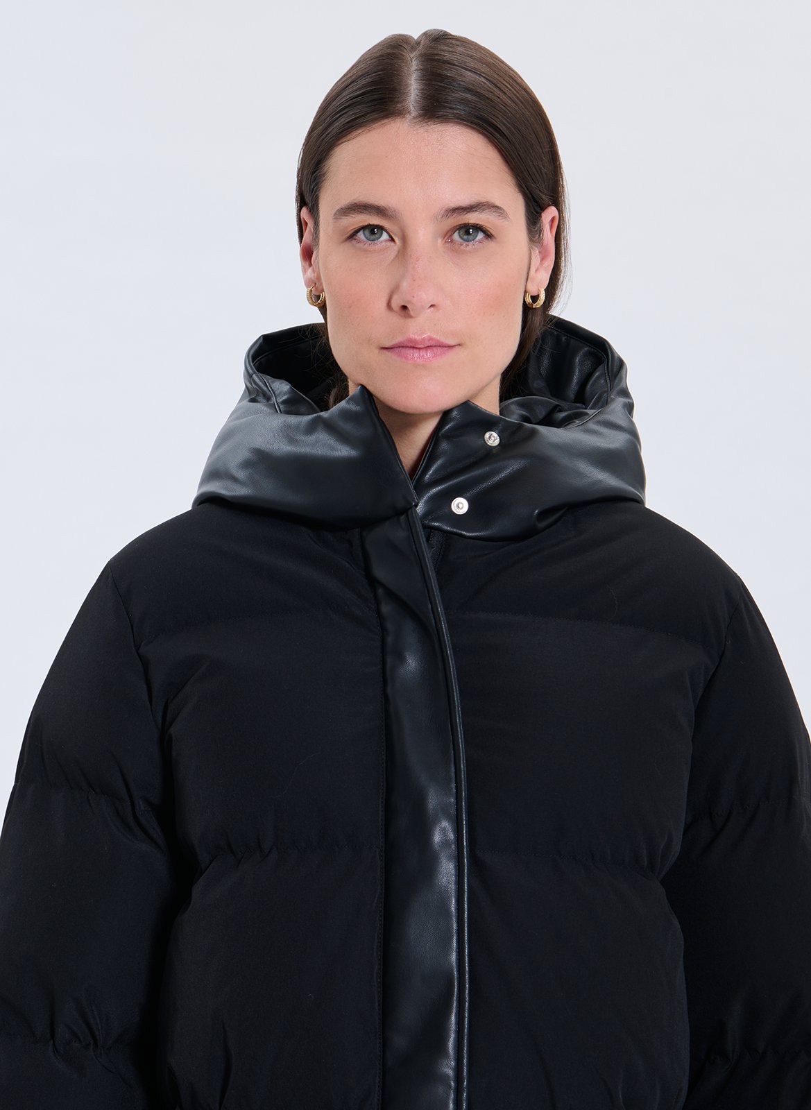 Doudoune droite col montant matelassée ZAPA Noir