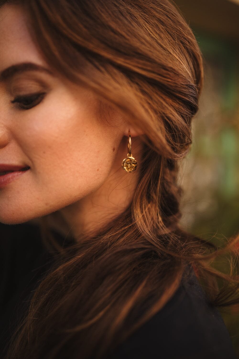 Small silver-plated flower hoop earrings Silver