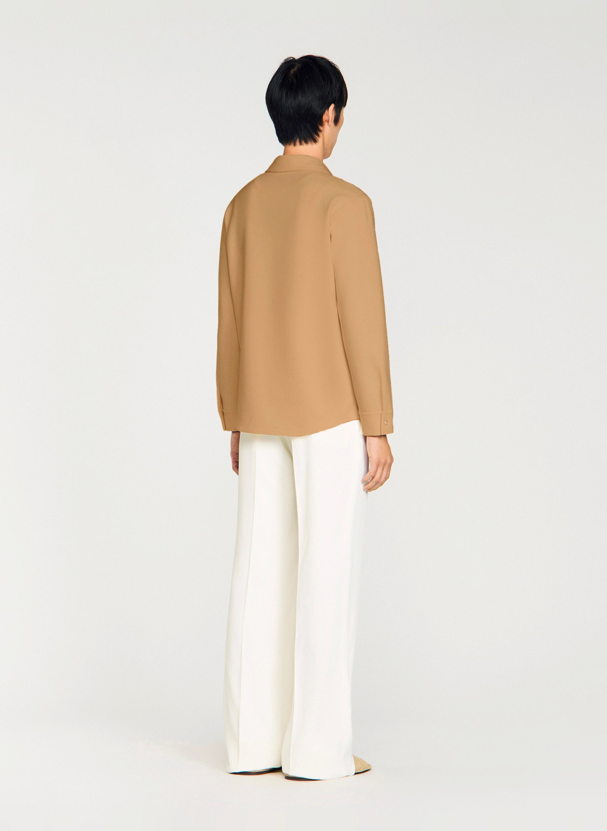 Chemise droite à col classique SANDRO Beige