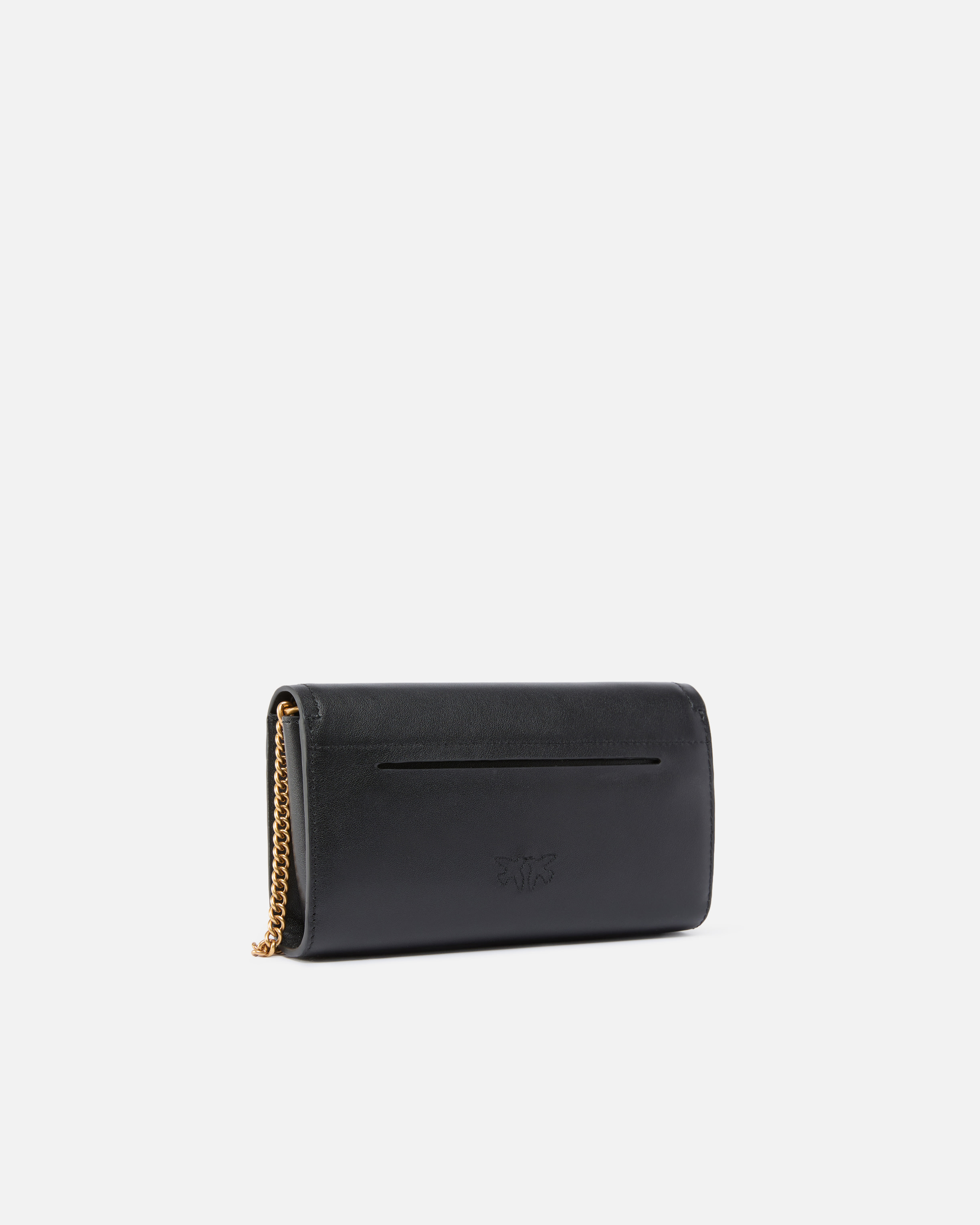 Leather wallet with pinko logo and shoulder strap PINKO Black