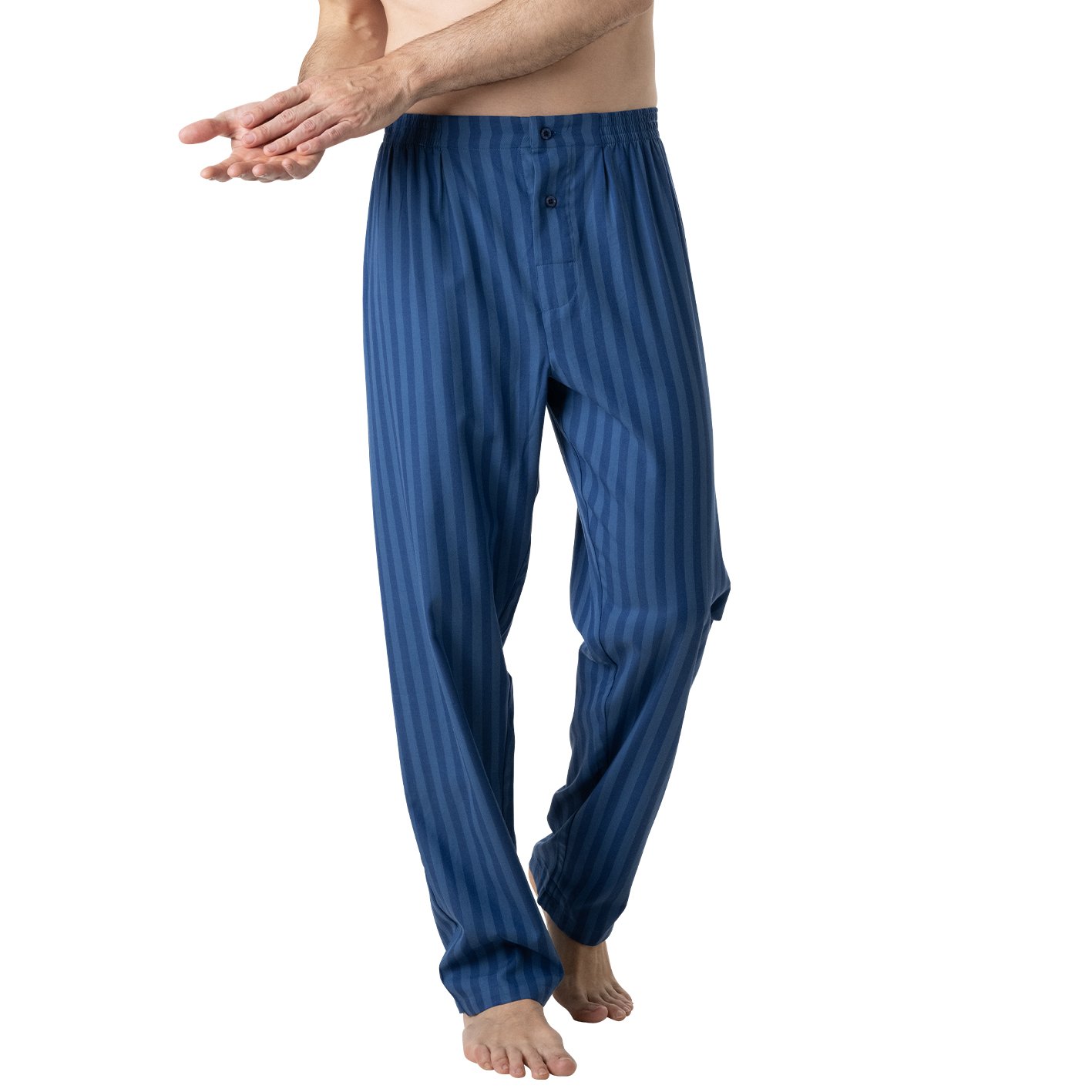 Pyjama long droit ouvert EMINENCE Bleu
