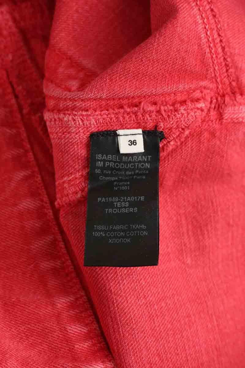 Cropped slim jeans with studs ISABEL MARANT ÉTOILE - SECONDE MAIN Red