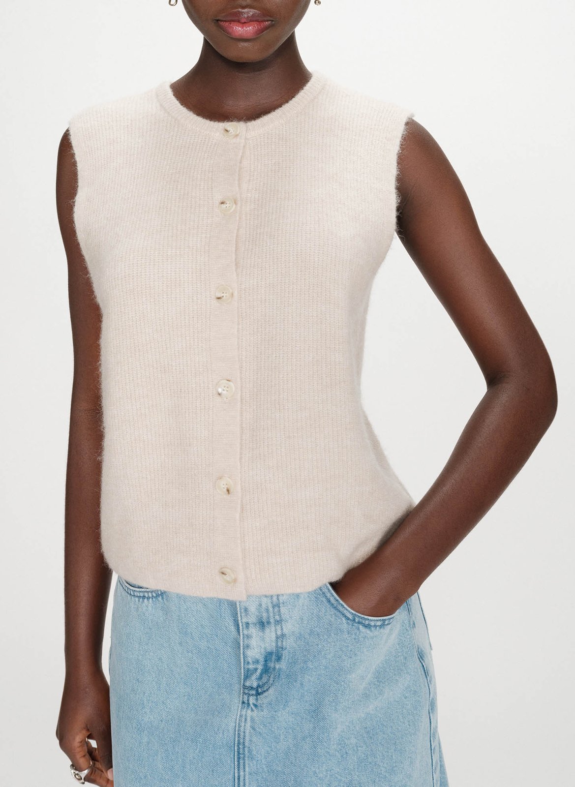 Top col rond  GRACE ET MILA Beige