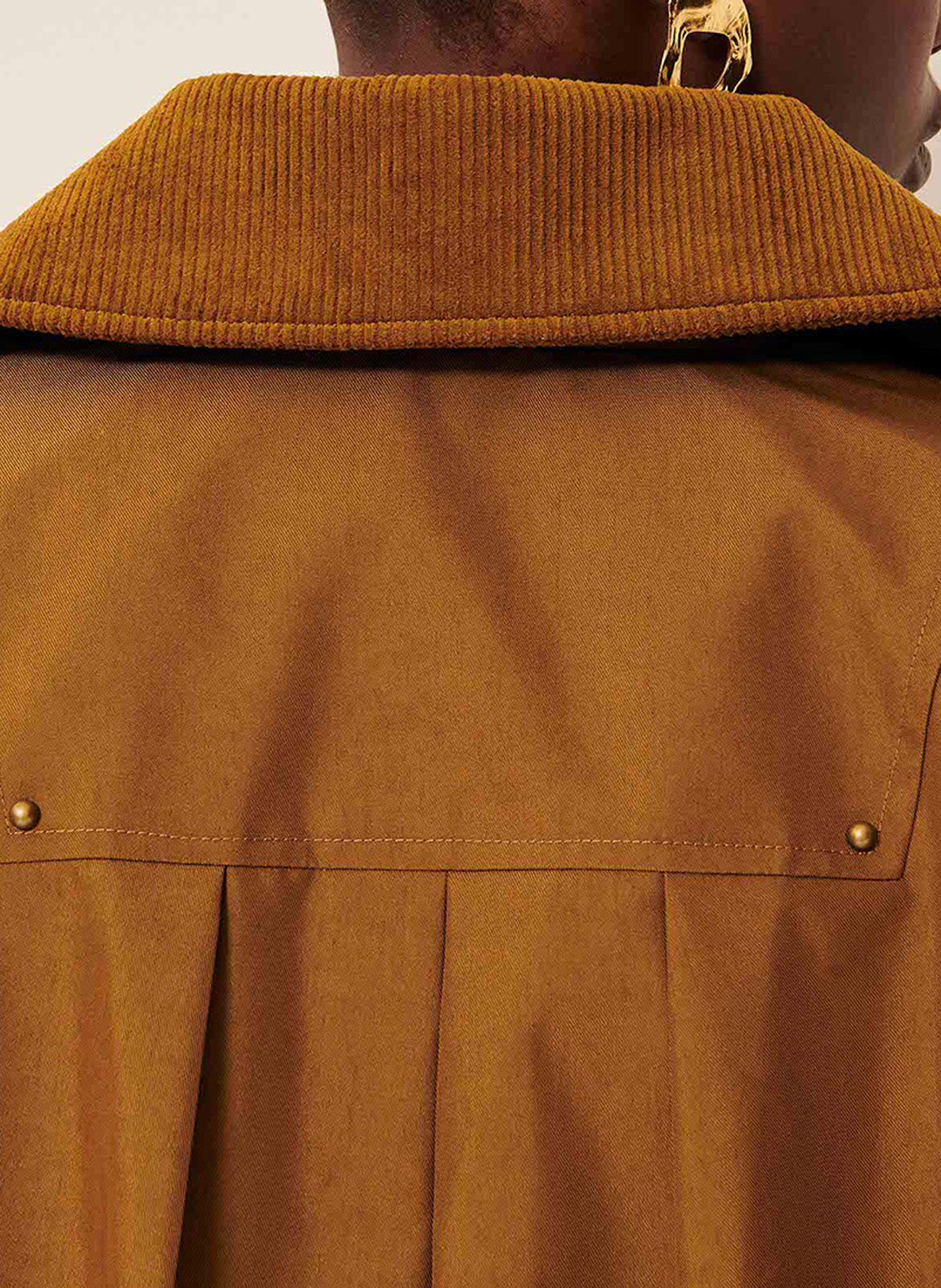 Blouson oversize col classique en coton mélangé SESSUN Marron