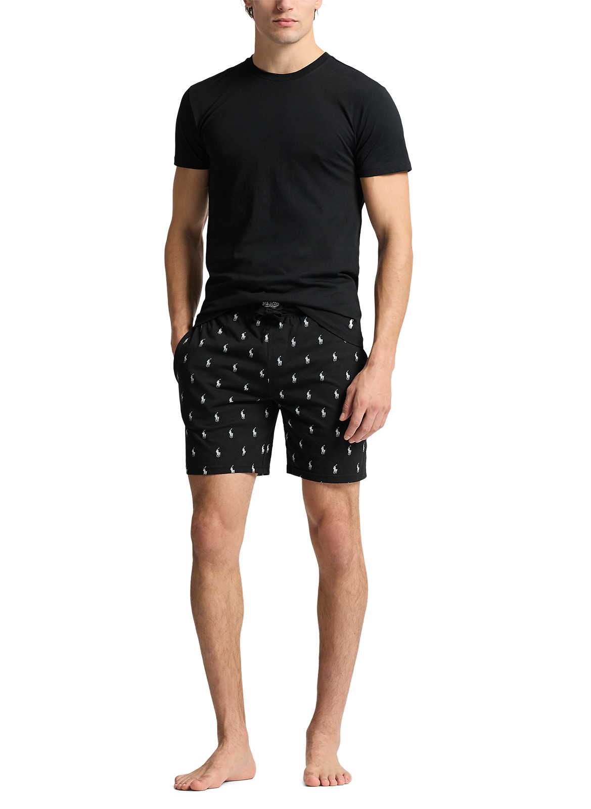 Pyjamabroek met monogram van katoen. POLO RALPH LAUREN Zwart