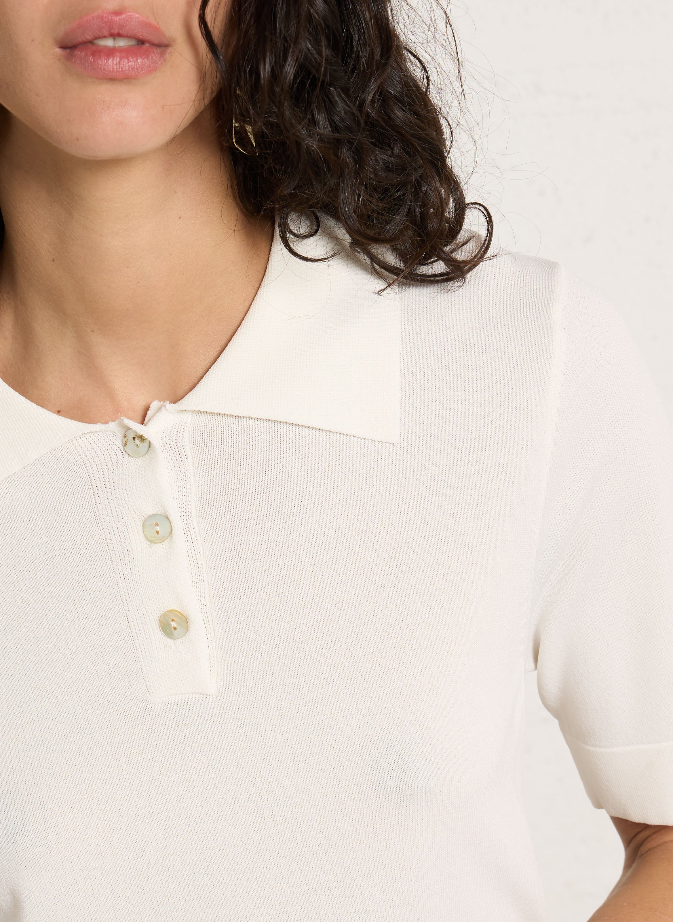 Polo droit en maille IMPERIAL Blanc