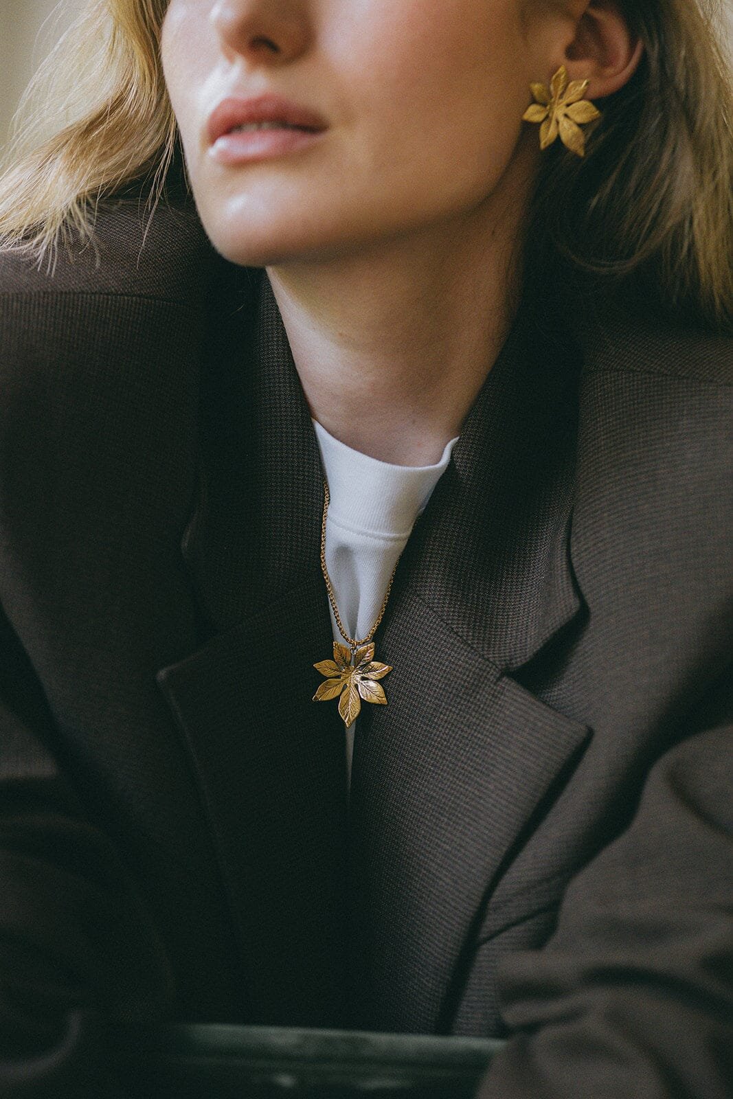 Silver plated flower necklace MONSIEUR SIMONE Silver