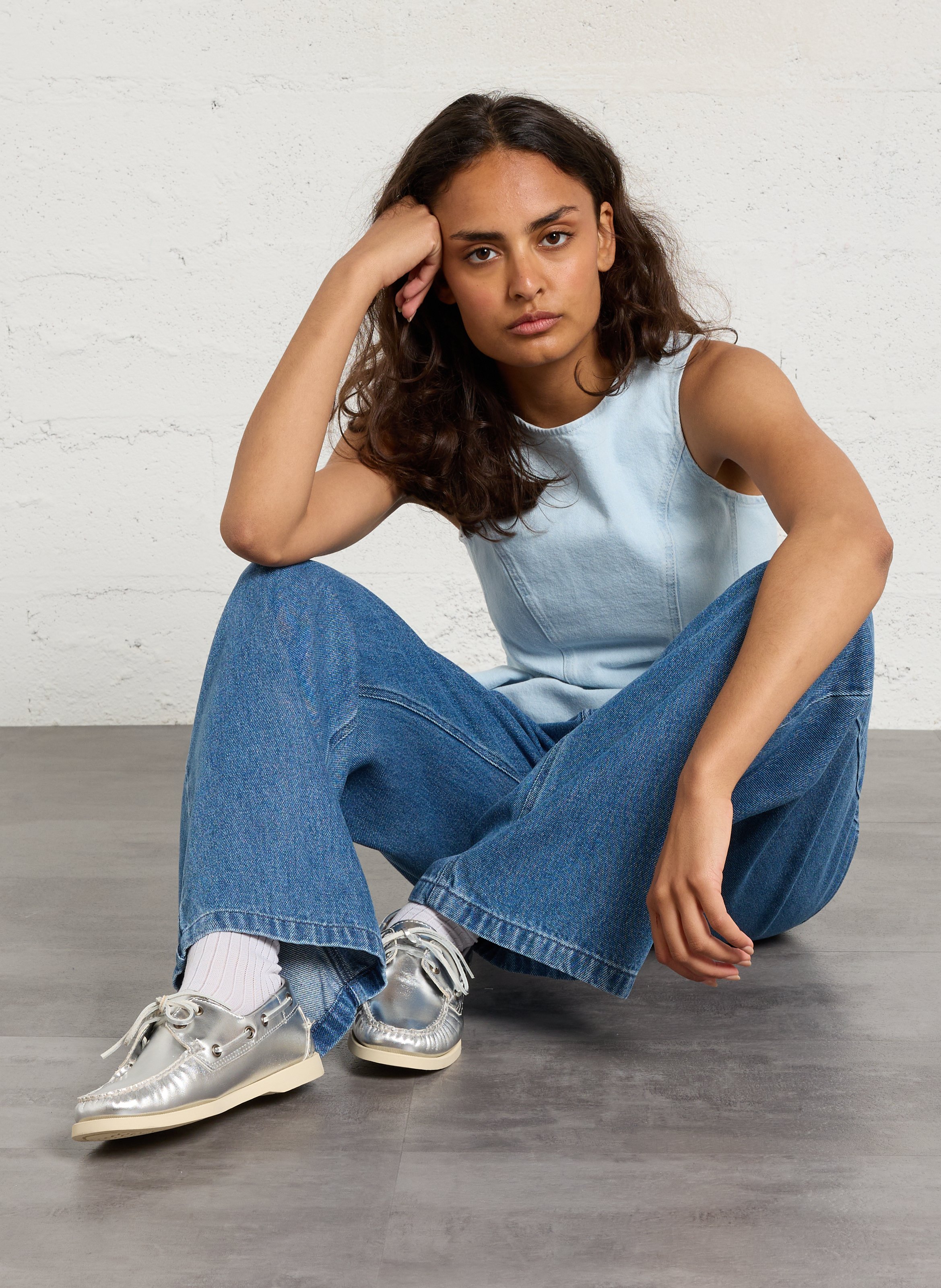 Glanzleder Bootsschuhe SEBAGO Silber