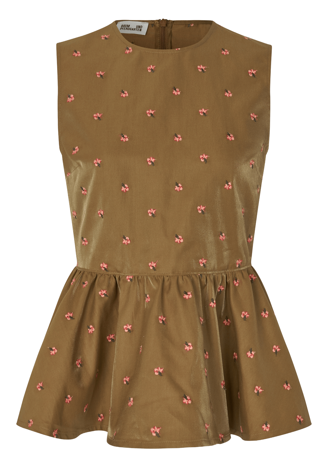 Printed top with ruffles BAUM UND PFERDGARTEN Brown