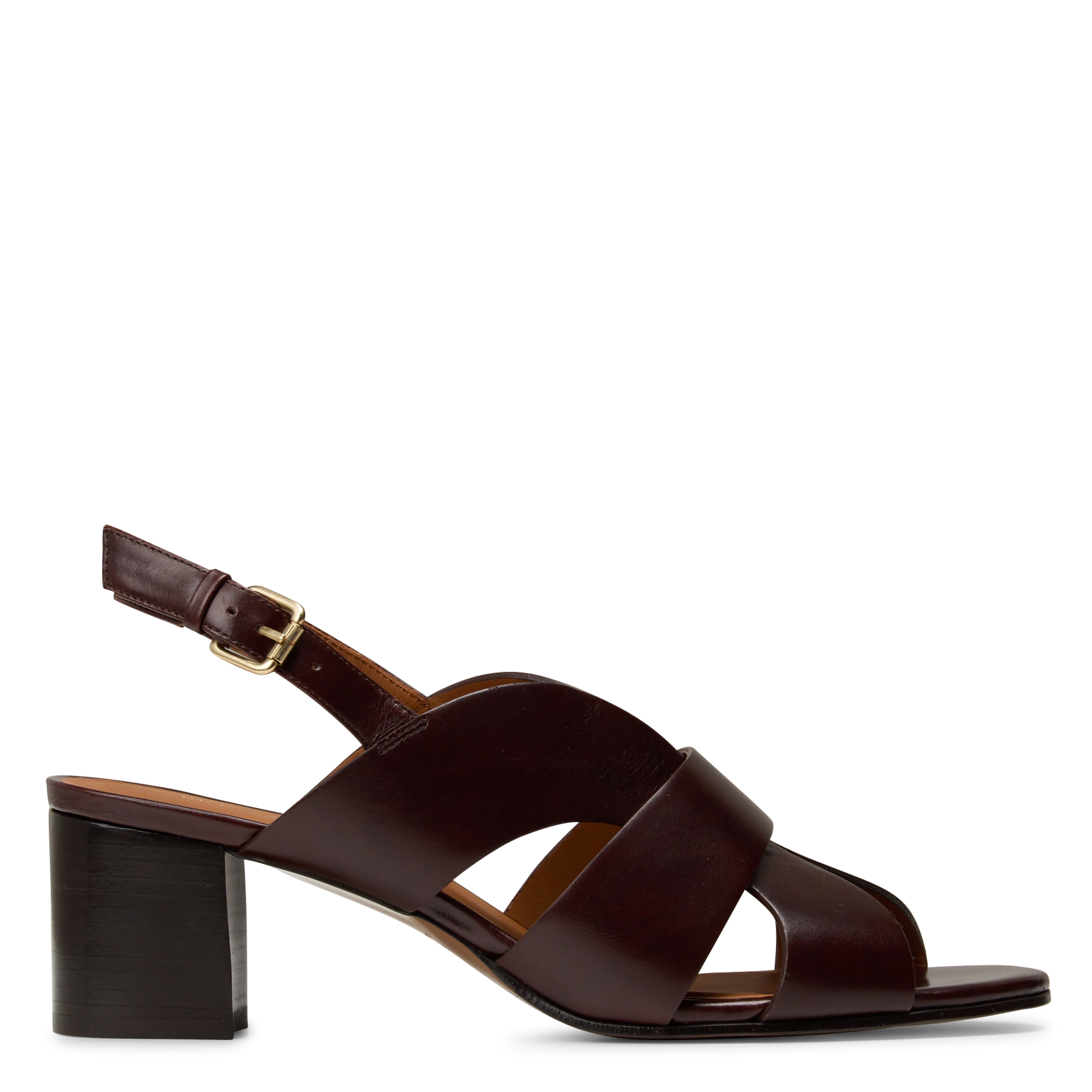 Halfhoge, leren sandalen RIVECOUR Bruin