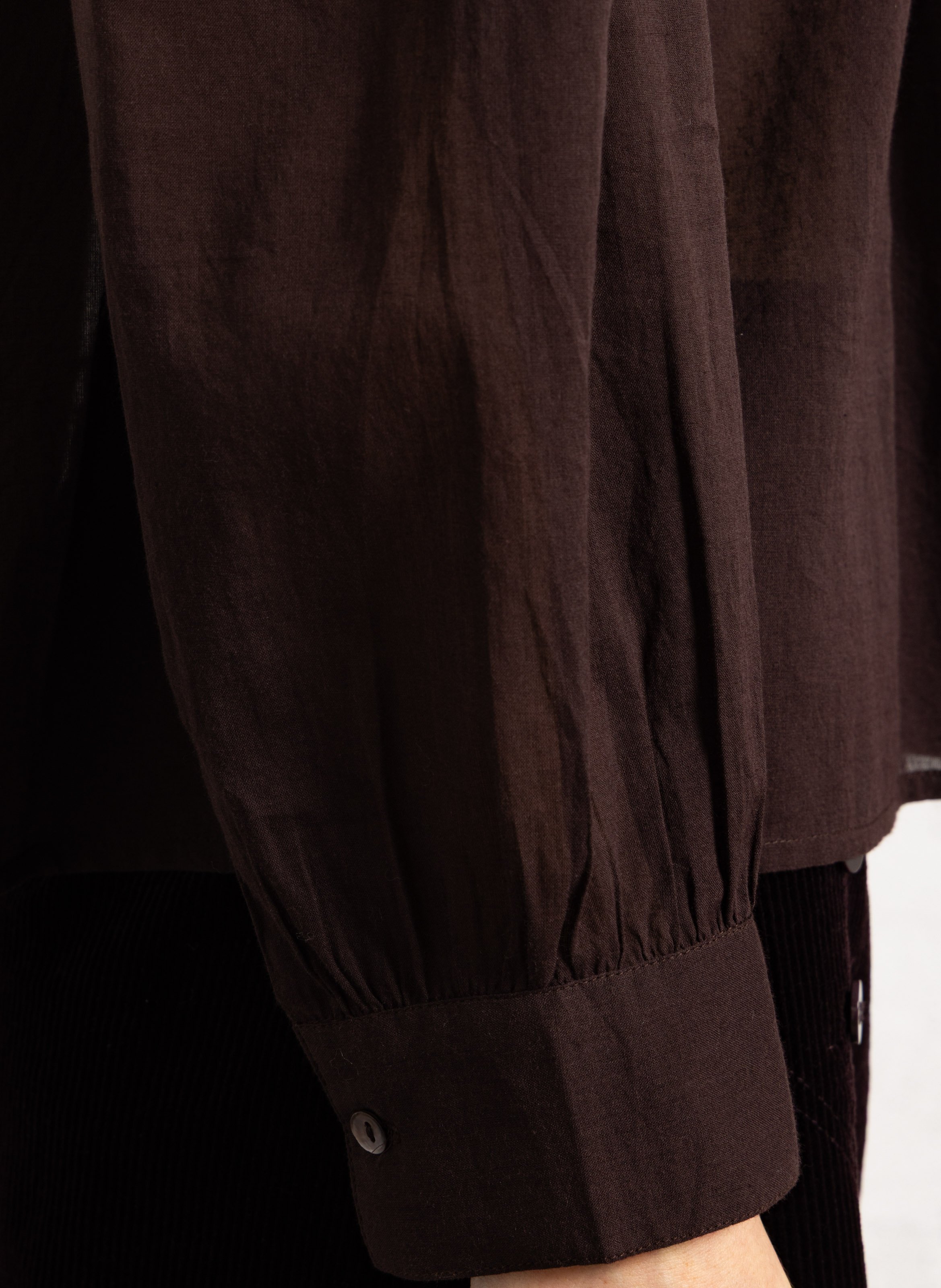 Kurzes Baumwollkleid mit Rundhalsausschnitt | Braun ANTIK BATIK Damen
