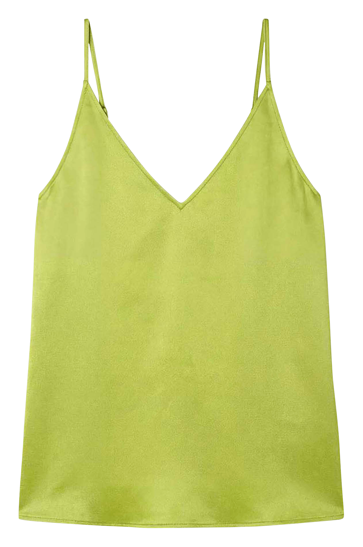 Top droit col V satiné TARA JARMON Vert