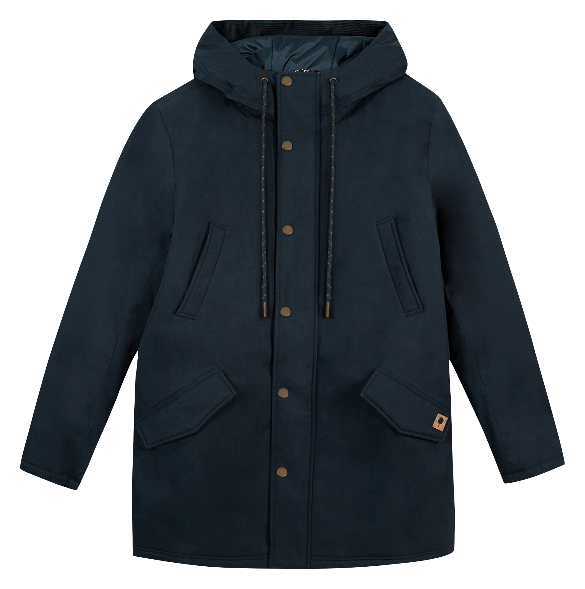 Parka mi-longue droite en coton mélangé FAGUO Bleu